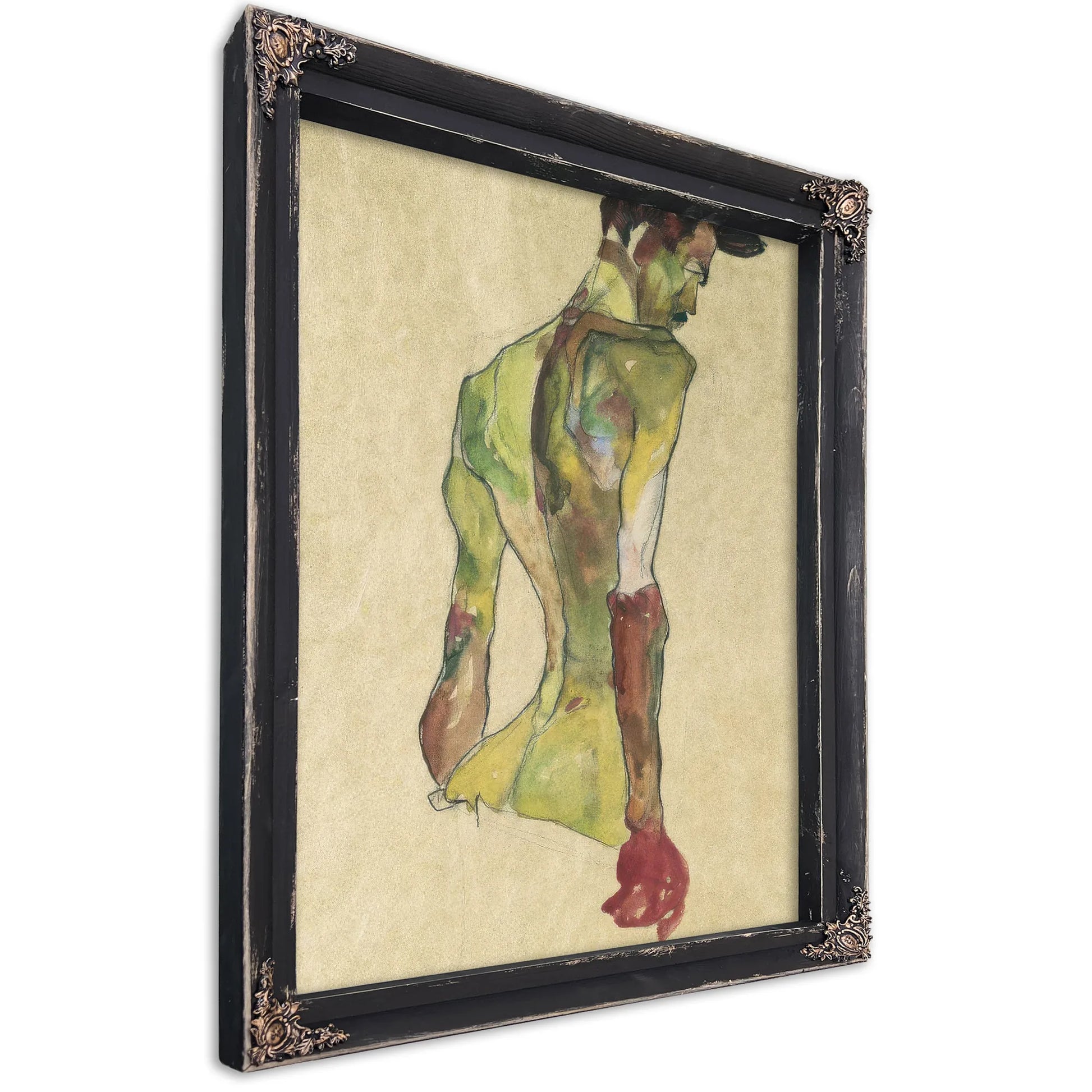 Male Nude In Profile Facing Right By Egon Schiele Fine Art Print
