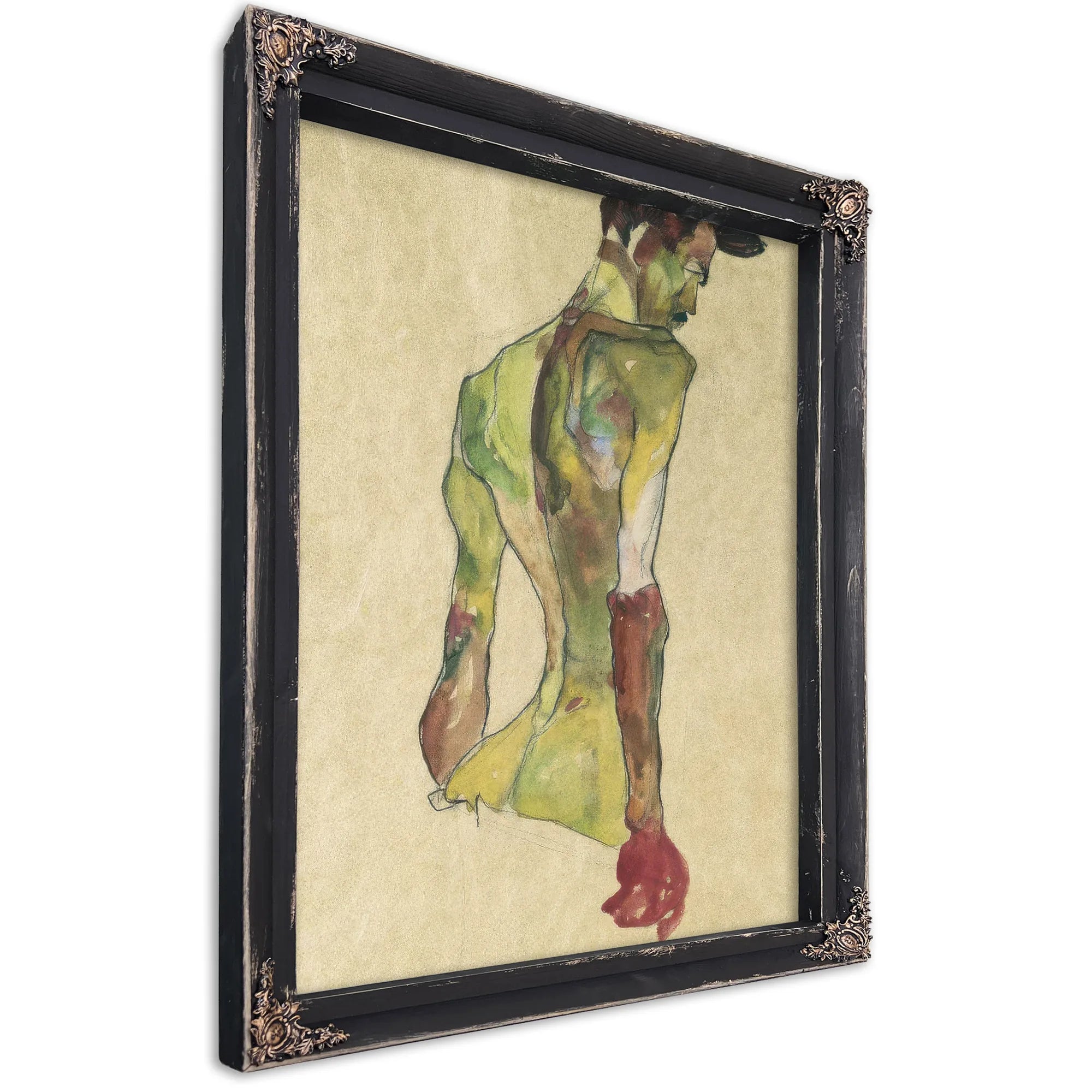 Male Nude In Profile Facing Right By Egon Schiele Fine Art Print