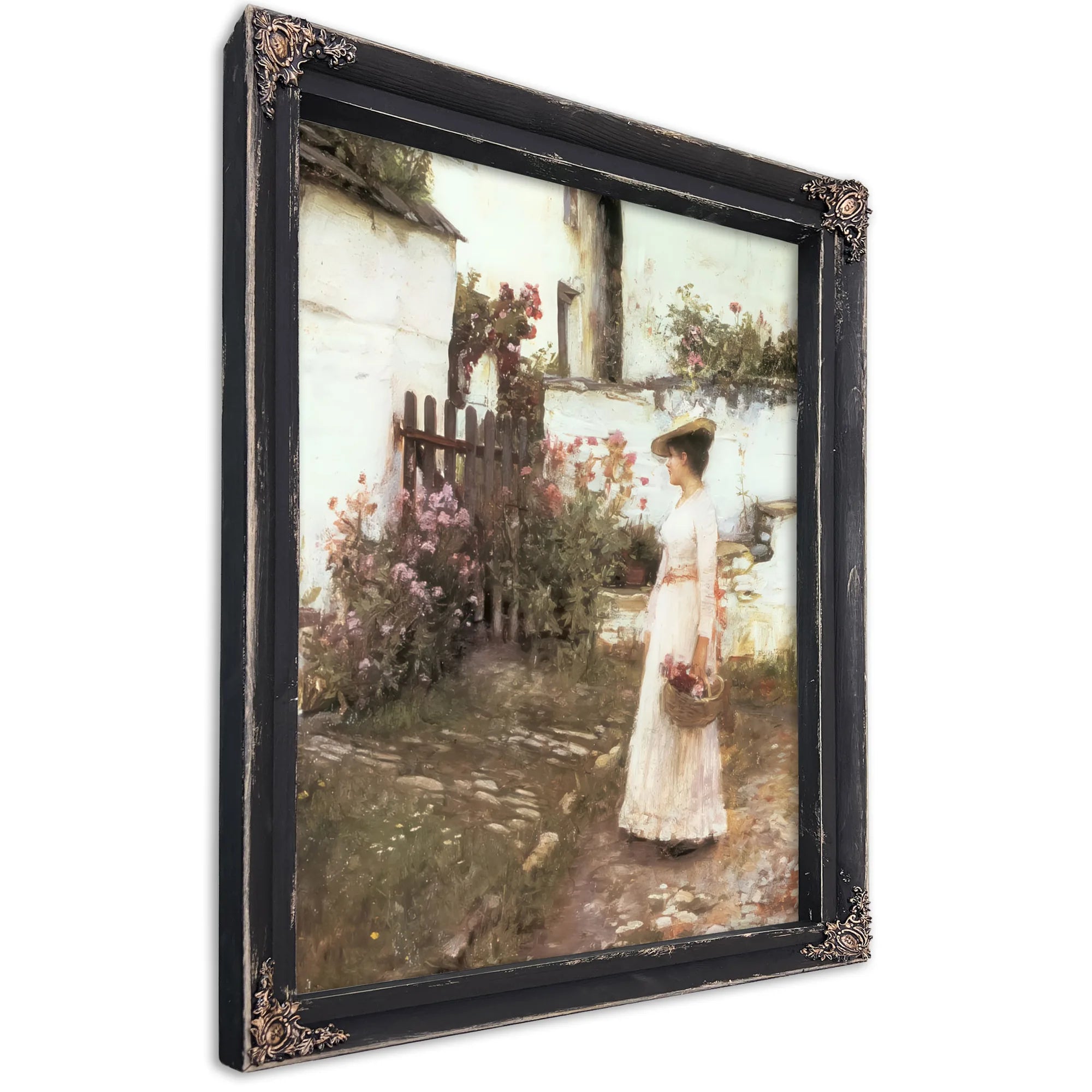 Gathering Flowers In A Devonshire Garden 6 By John Waterhouse Fine Art Print
