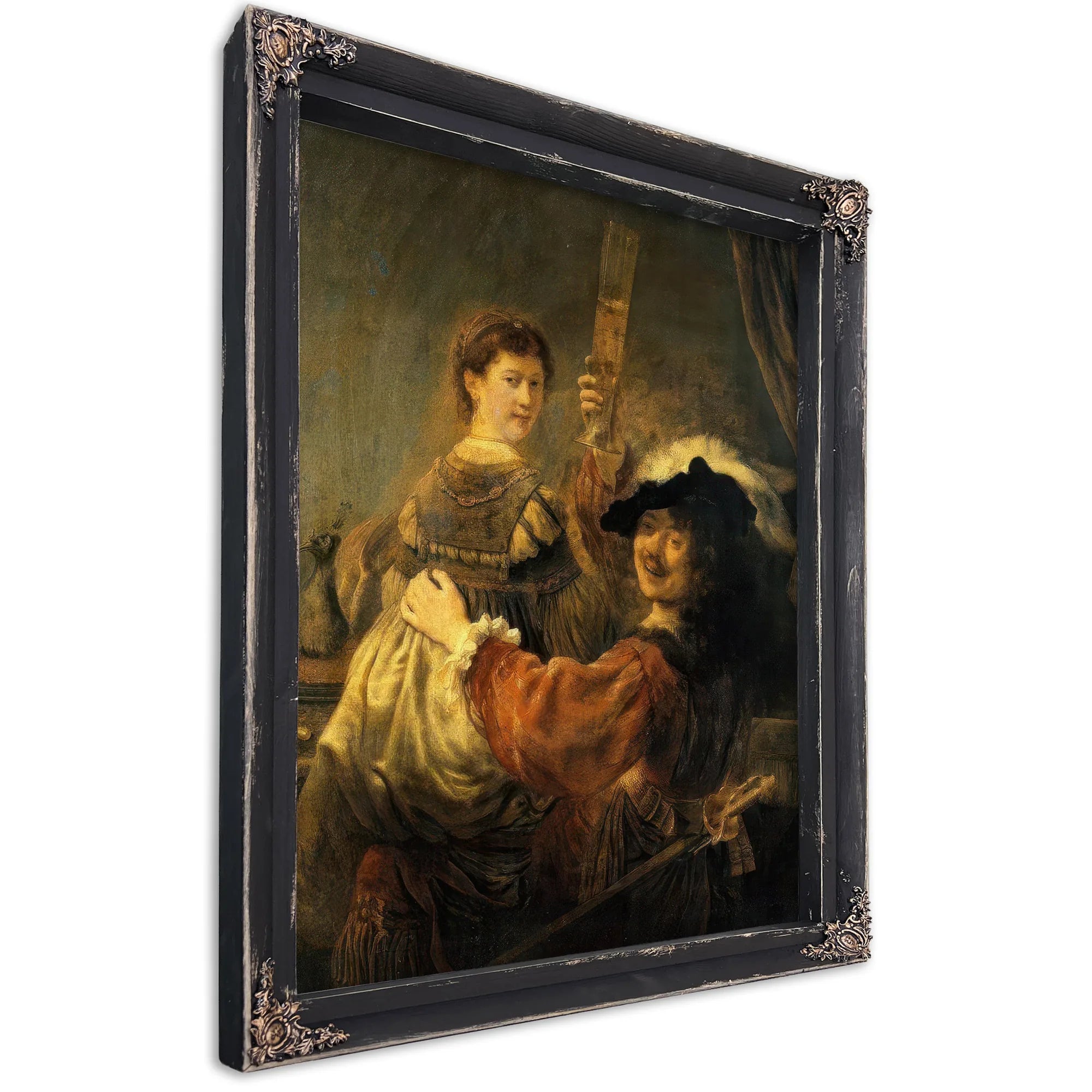 Rembrandt And Saskia In The Parable Of The Prodigal Son By Rembrandt Fine Art Print