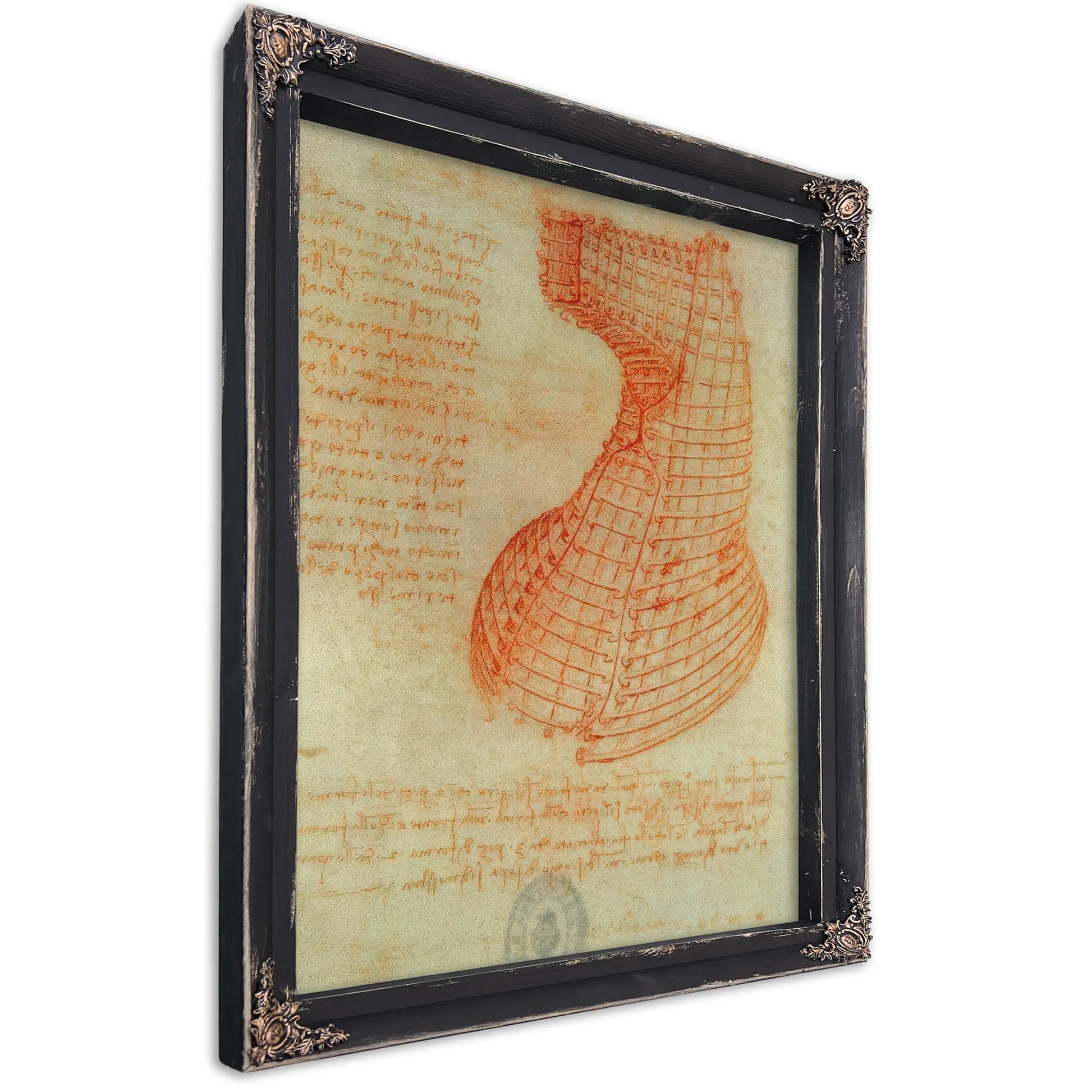 Drawing Of The Ironwork Casting Mould For The Head Of The Sforza Horse Fol. 57 (Recto) From The Codex Madrid I By Leonardo Da Vinci Fine Art Print