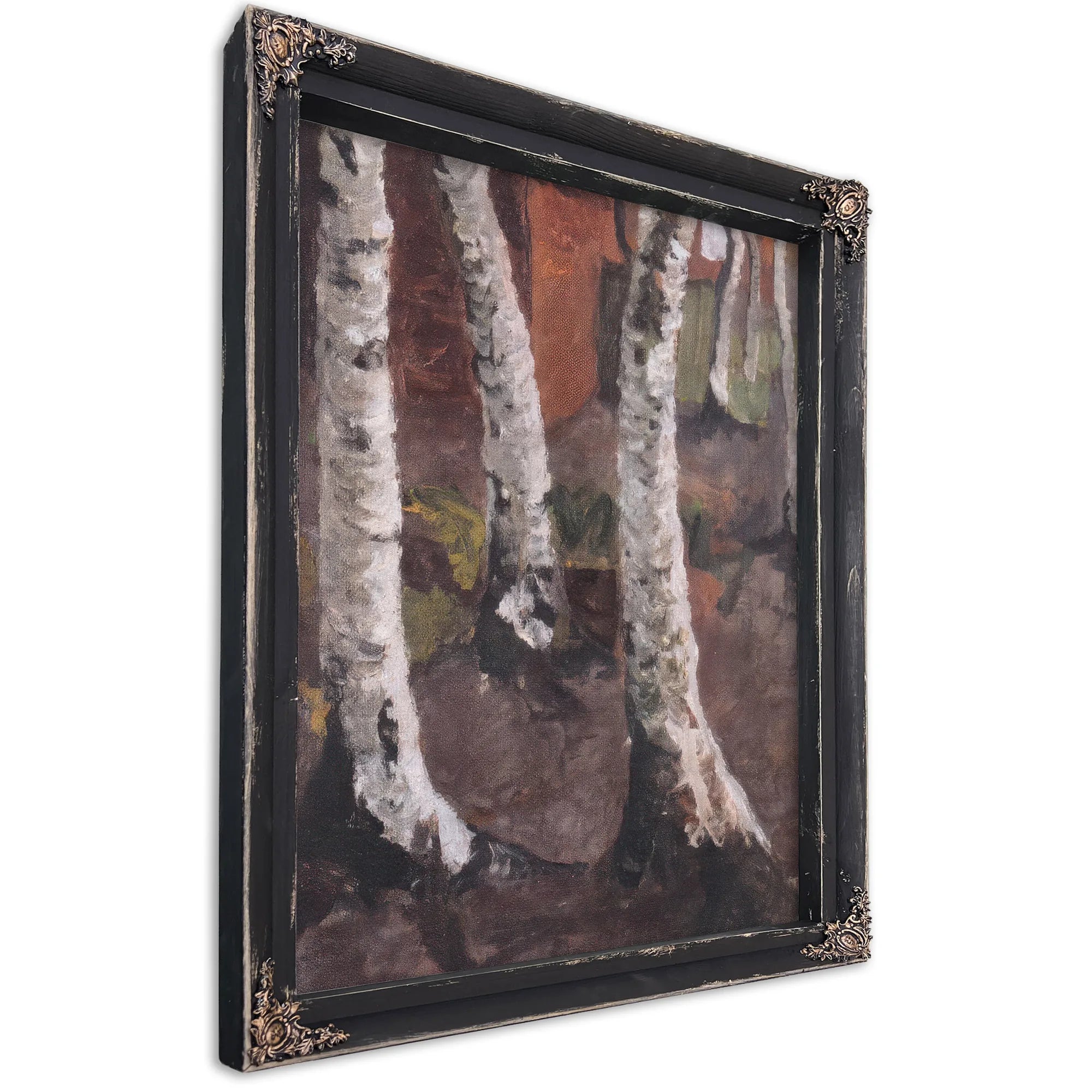Birch Trunks Against A Red Farm By Paula Modersohn Becker Fine Art Print