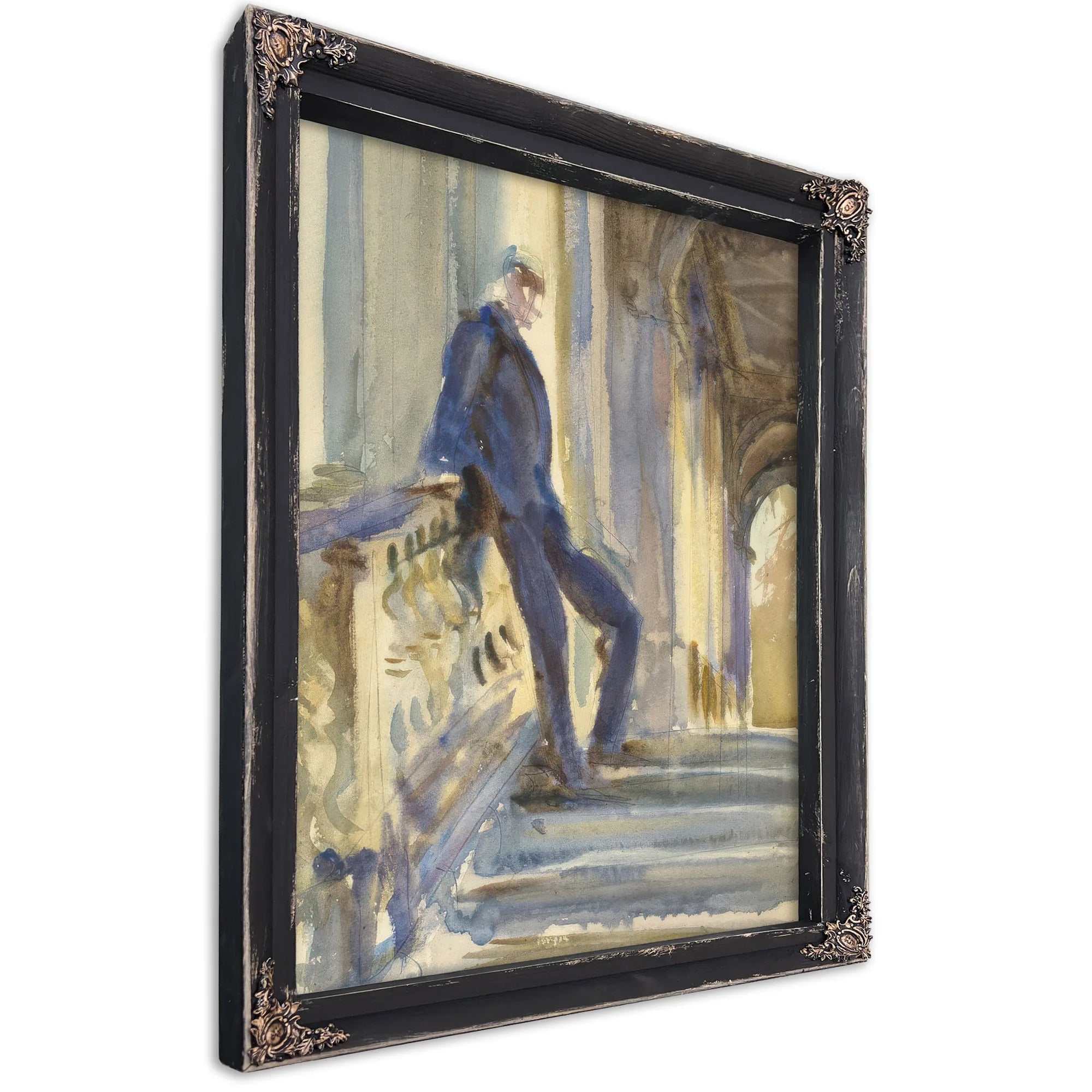 Sir Neville Wilkenson On The Steps Of A Venetian Palazzo By John Singer Sargent Fine Art Print