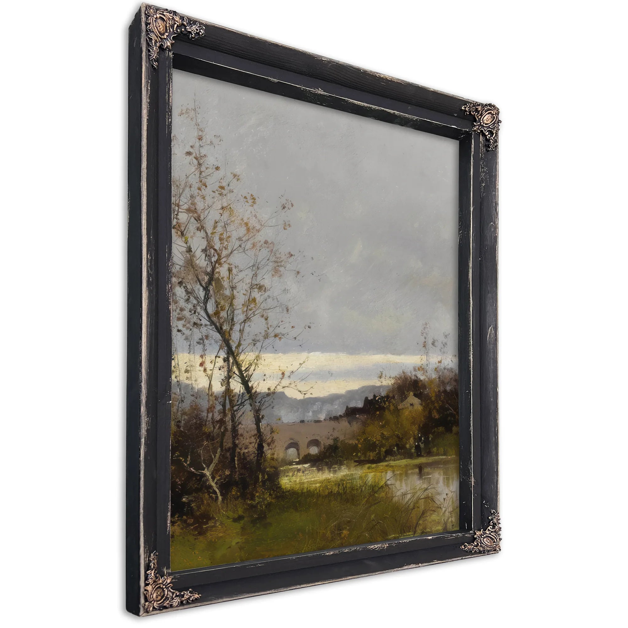 Along The Riverbank Normandy By Eugene Galien Laloue Fine Art Print