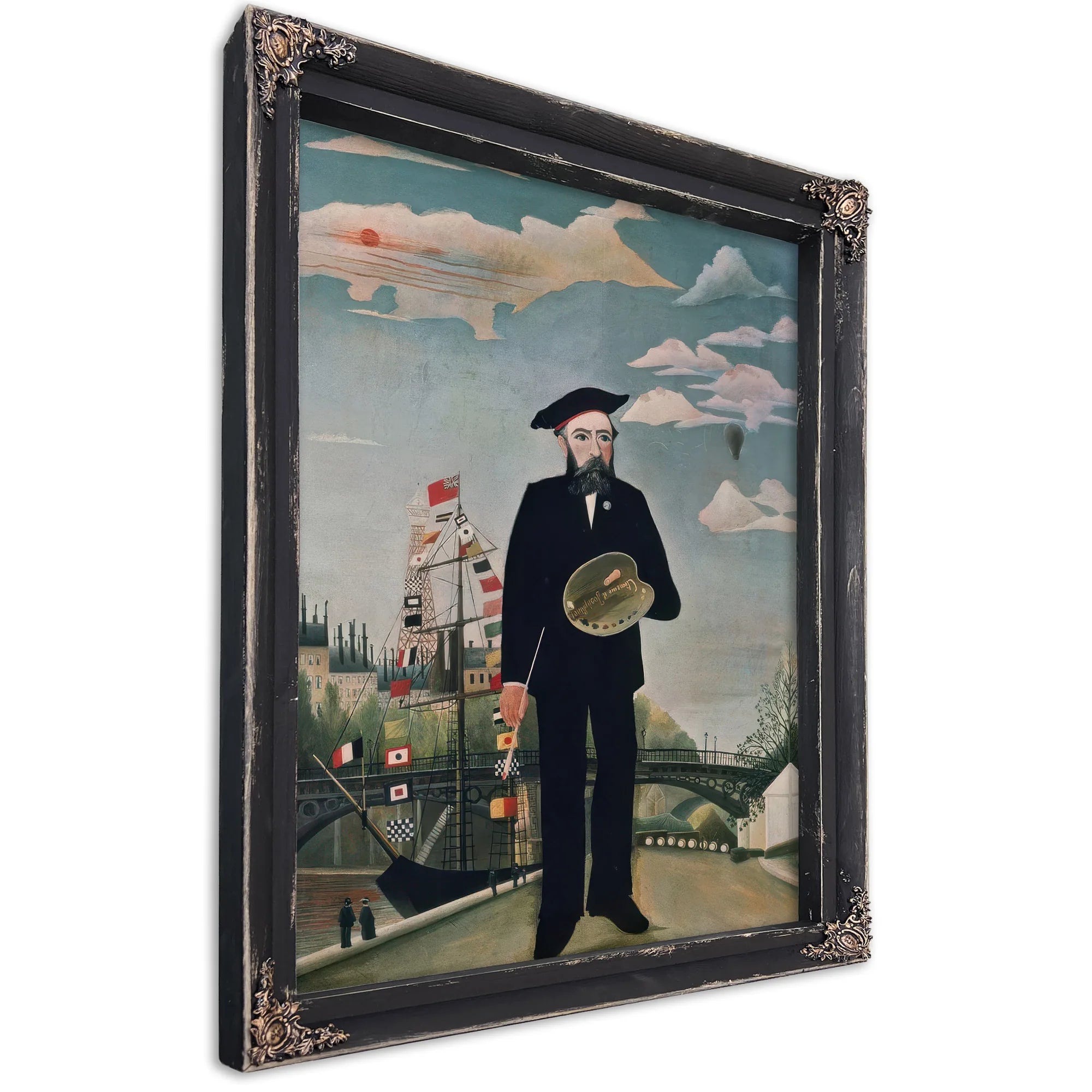 Self Portrait, From L'ile Saint Louis By Henri Julien Felix Rousseau Fine Art Print