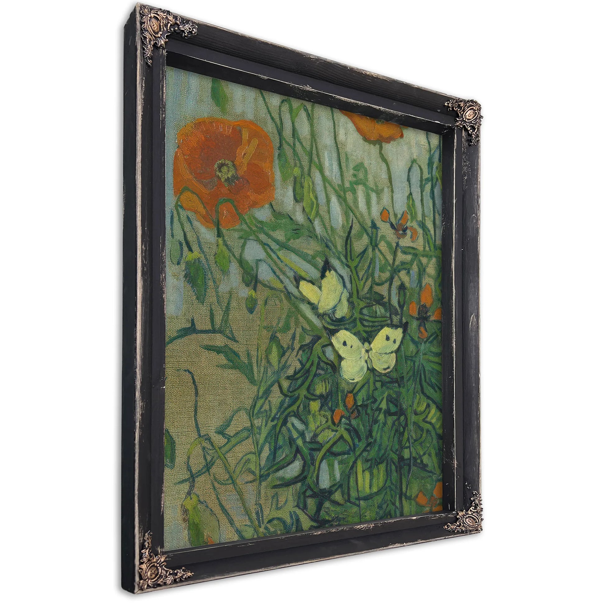 Butterflies And Poppies By Vincent Van Gogh Fine Art Print