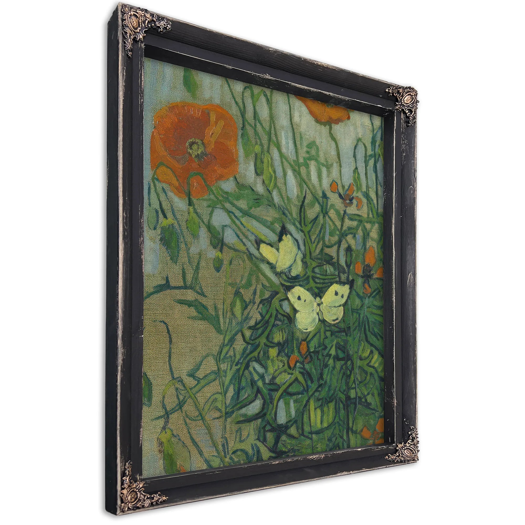 Butterflies And Poppies By Vincent Van Gogh Fine Art Print