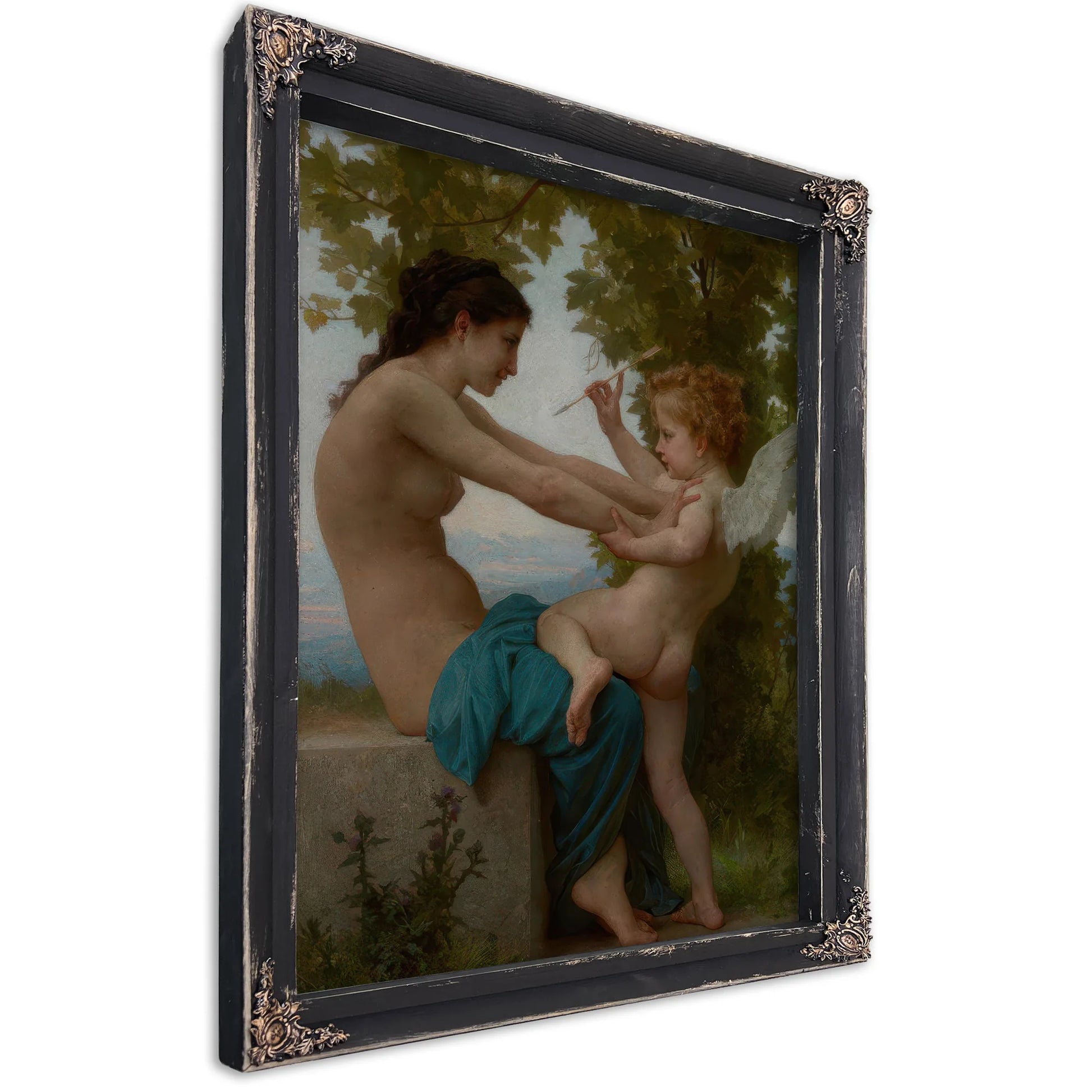 A Young Girl Defending Herself Against Eros By William Adolphe Bouguereau Fine Art Print