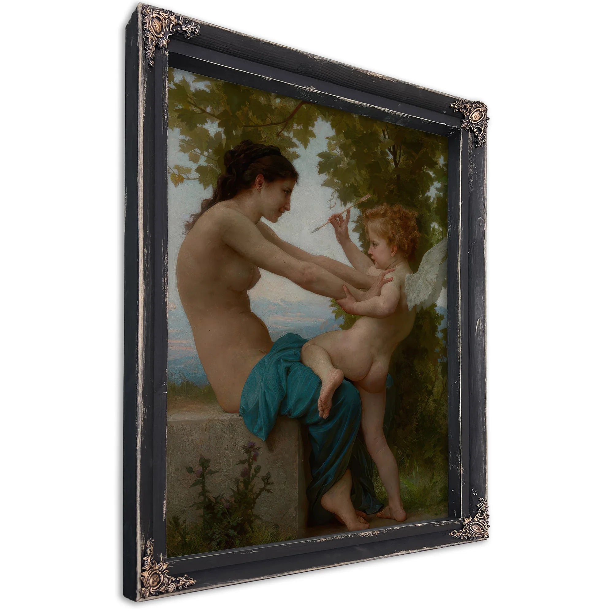 A Young Girl Defending Herself Against Eros By William Adolphe Bouguereau Fine Art Print