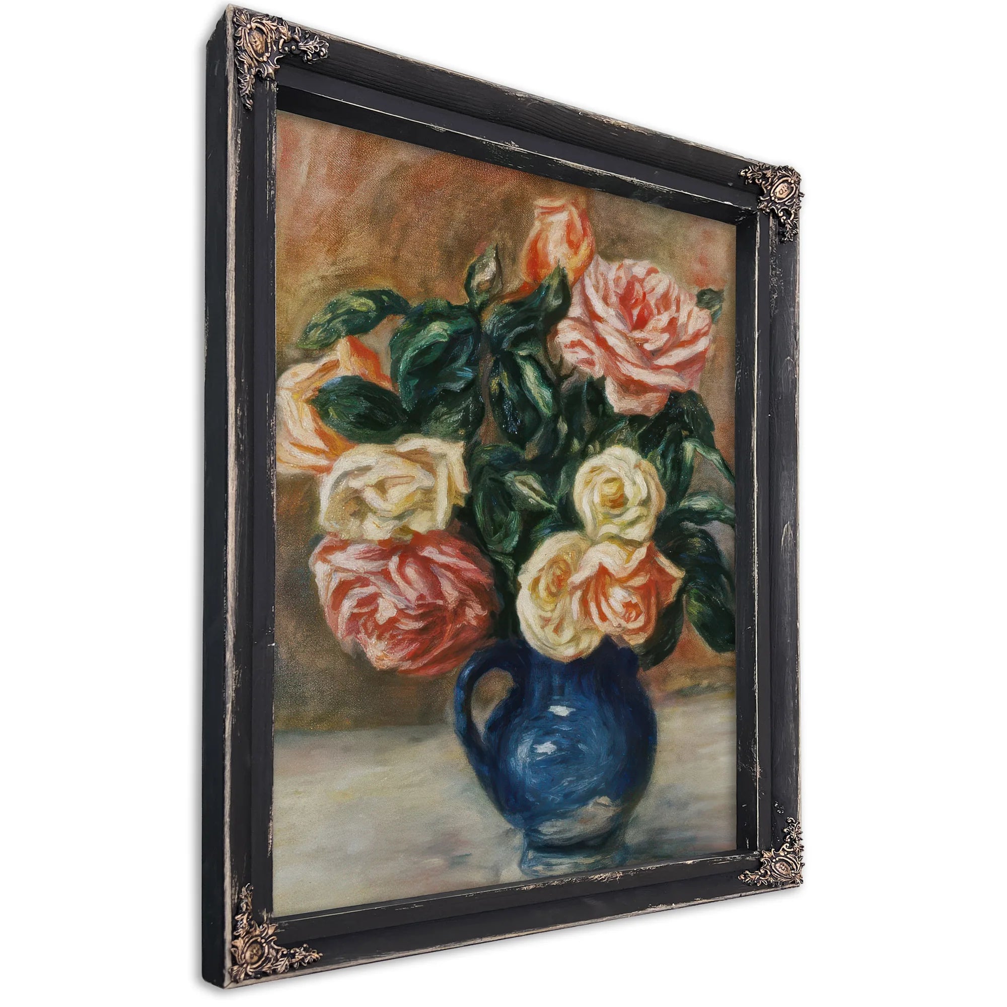 Roses In A Jug By Pierre Auguste Renoir Fine Art Print