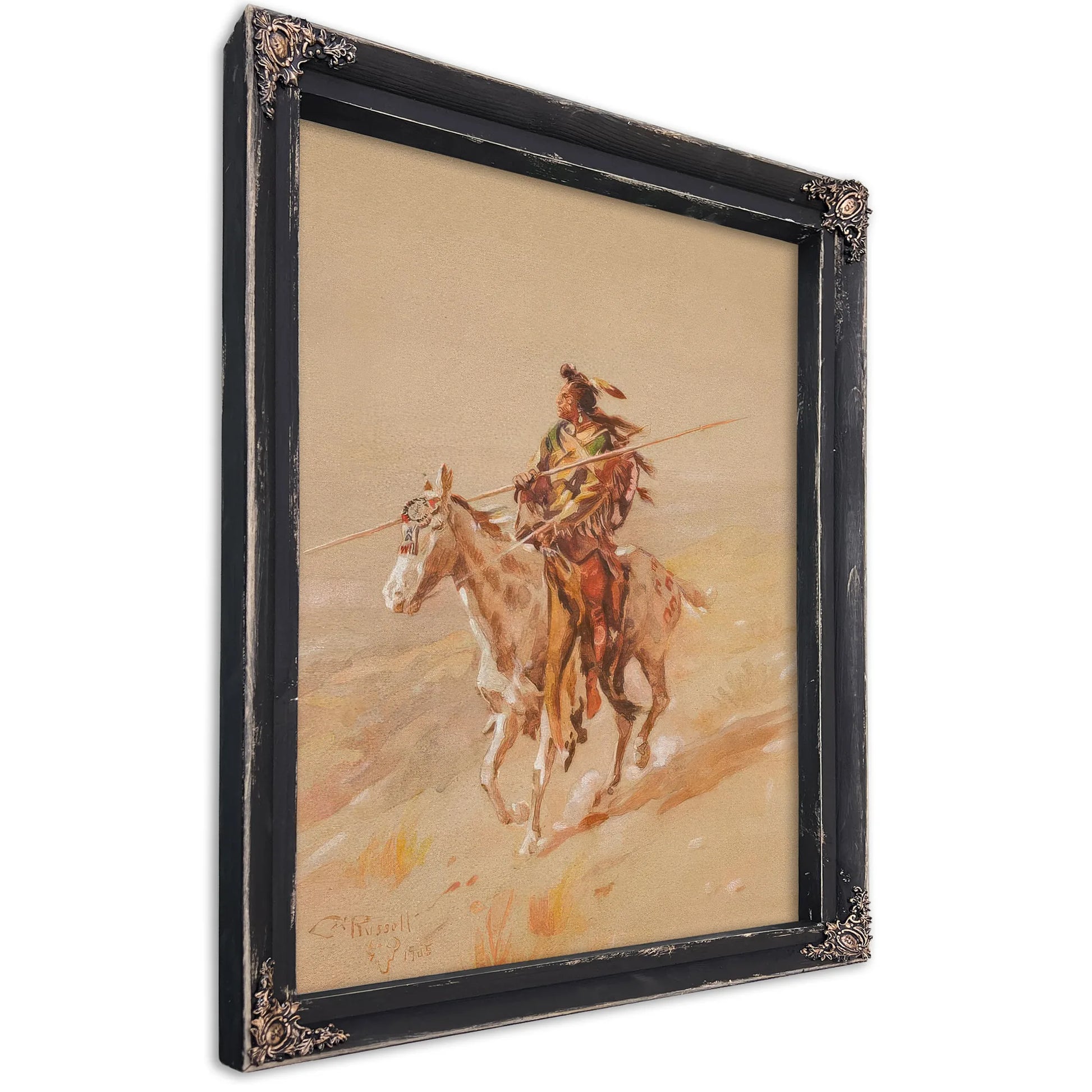A Crow Chief On Horseback By Charles Marion Russell Fine Art Print