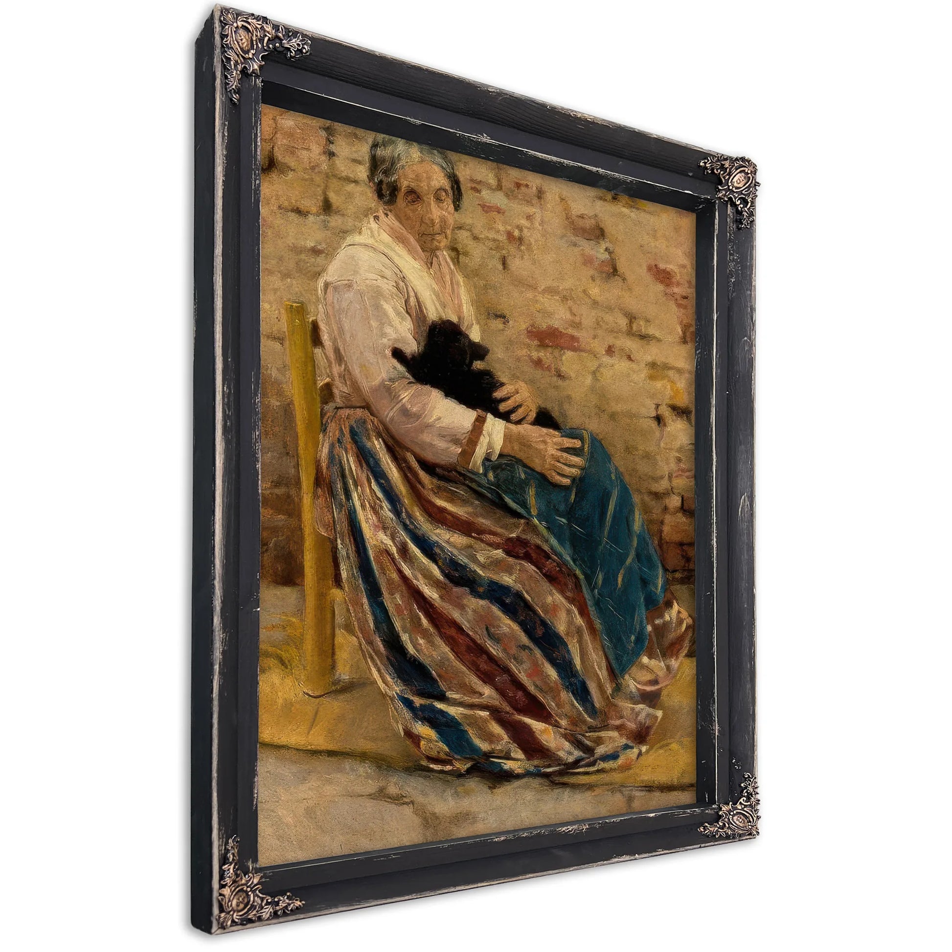 An Old Woman With Cat by Max Liebermann Fine Art Print