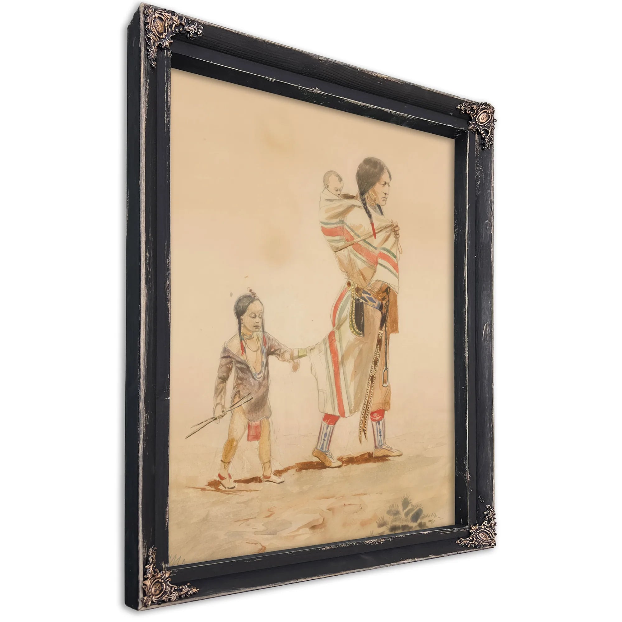 Indian Mother By Charles Marion Russell Fine Art Print