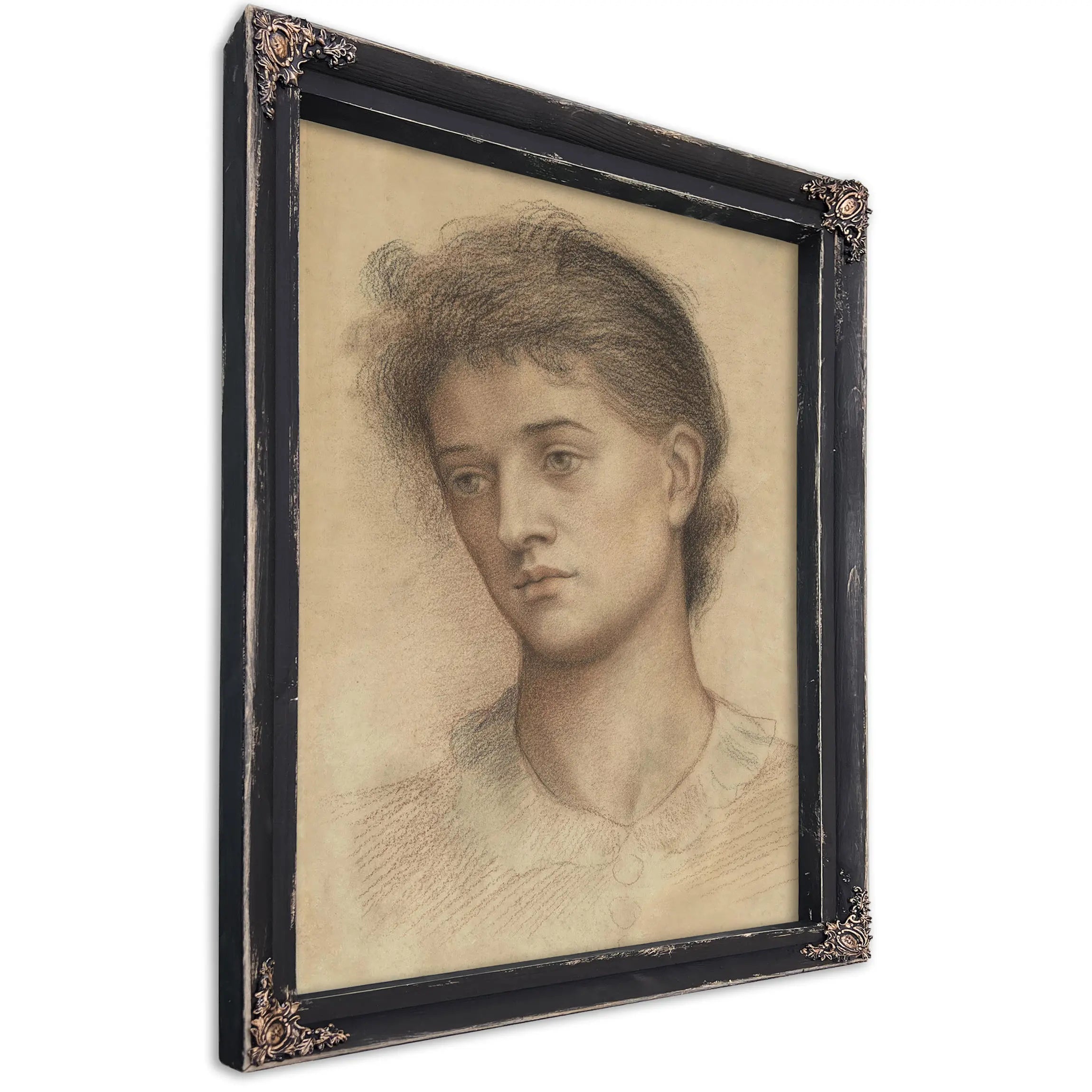 Portrait Head Of A Woman Probably A Member Of The Mur by Evelyn De Morgan