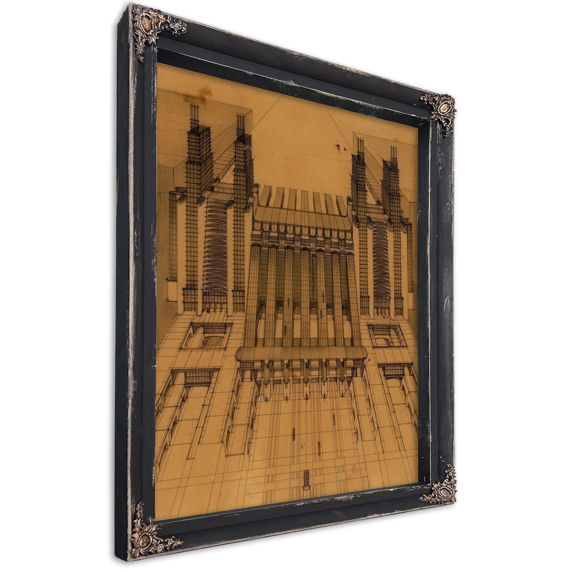 Station Of Airplanes Trains With Funiculars And Lifts On Three Roadways 1914 By Antonio Sant'elia Fine Art Print