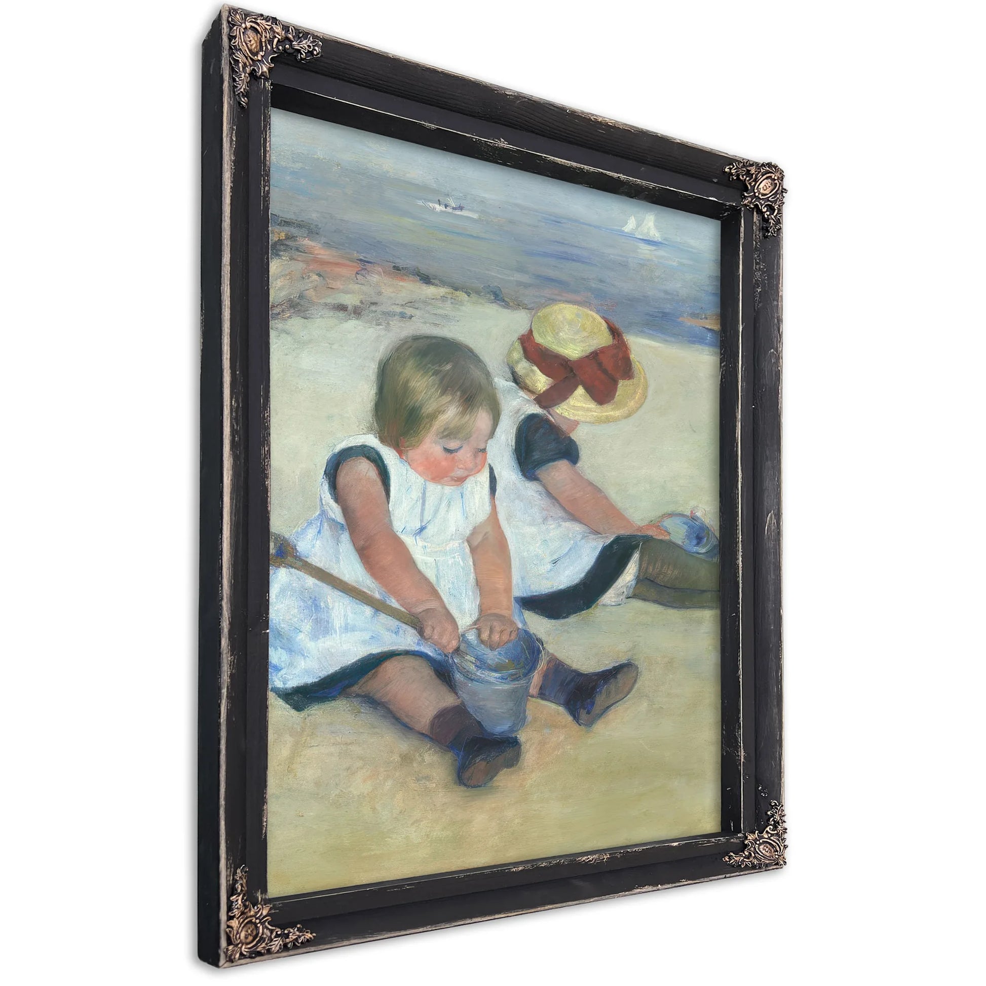 Children Playing On The Beach By Mary Cassatt Fine Art Print