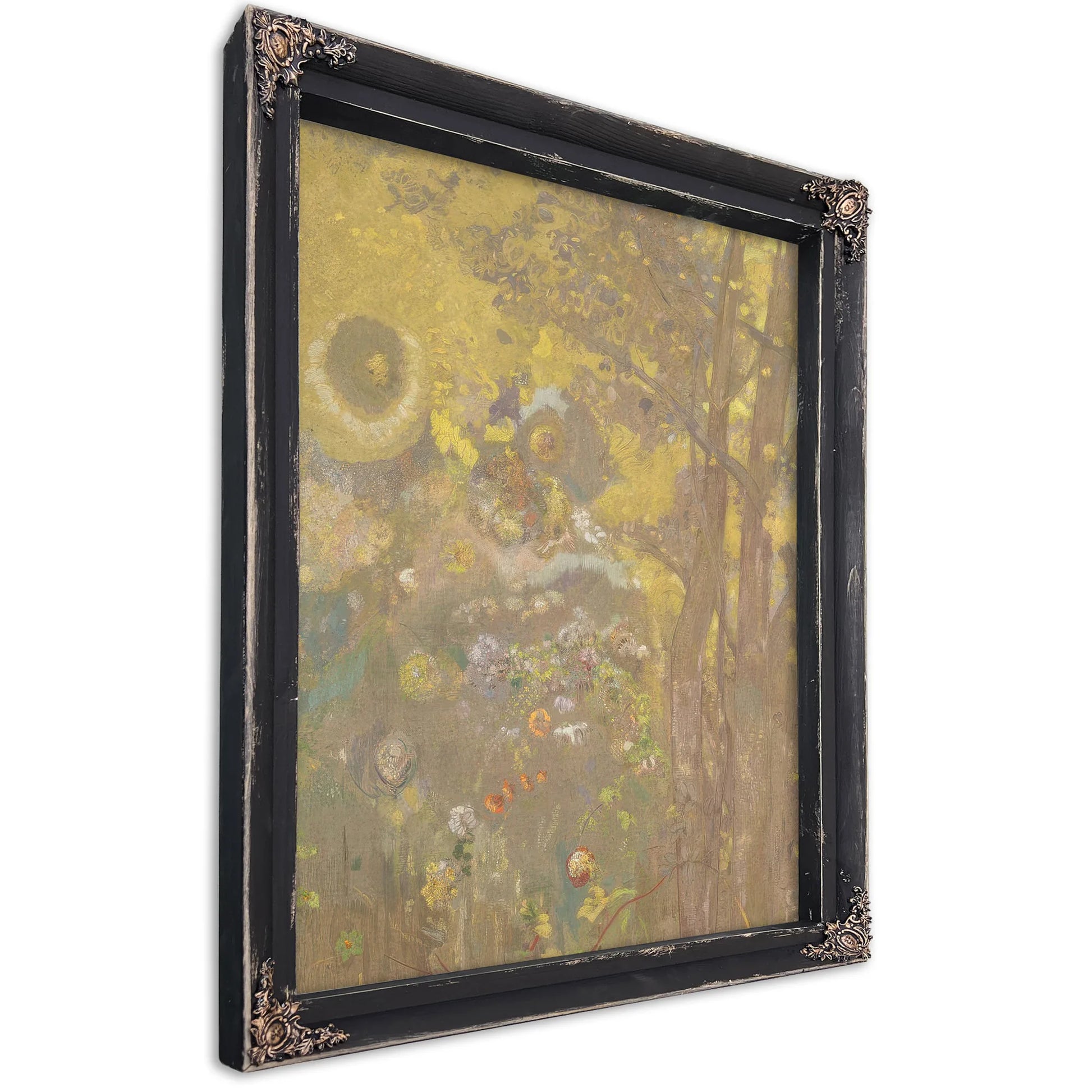 Trees On A Yellow Background 1901 Oil Tempera Charcoal Pastel 247X173Cm Musee Dorsay By Odilon Redon Fine Art Print