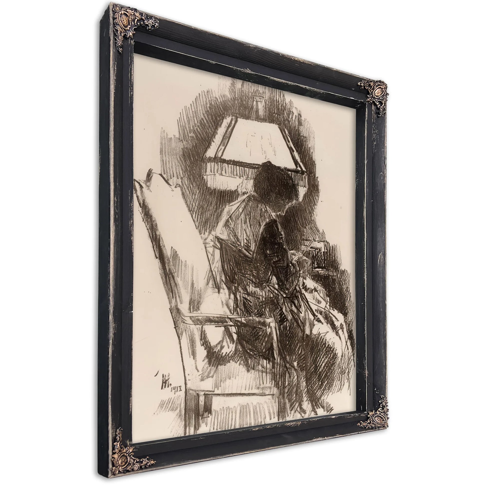 Mrs. Hassam, Knitting By Childe Hassam Fine Art Print