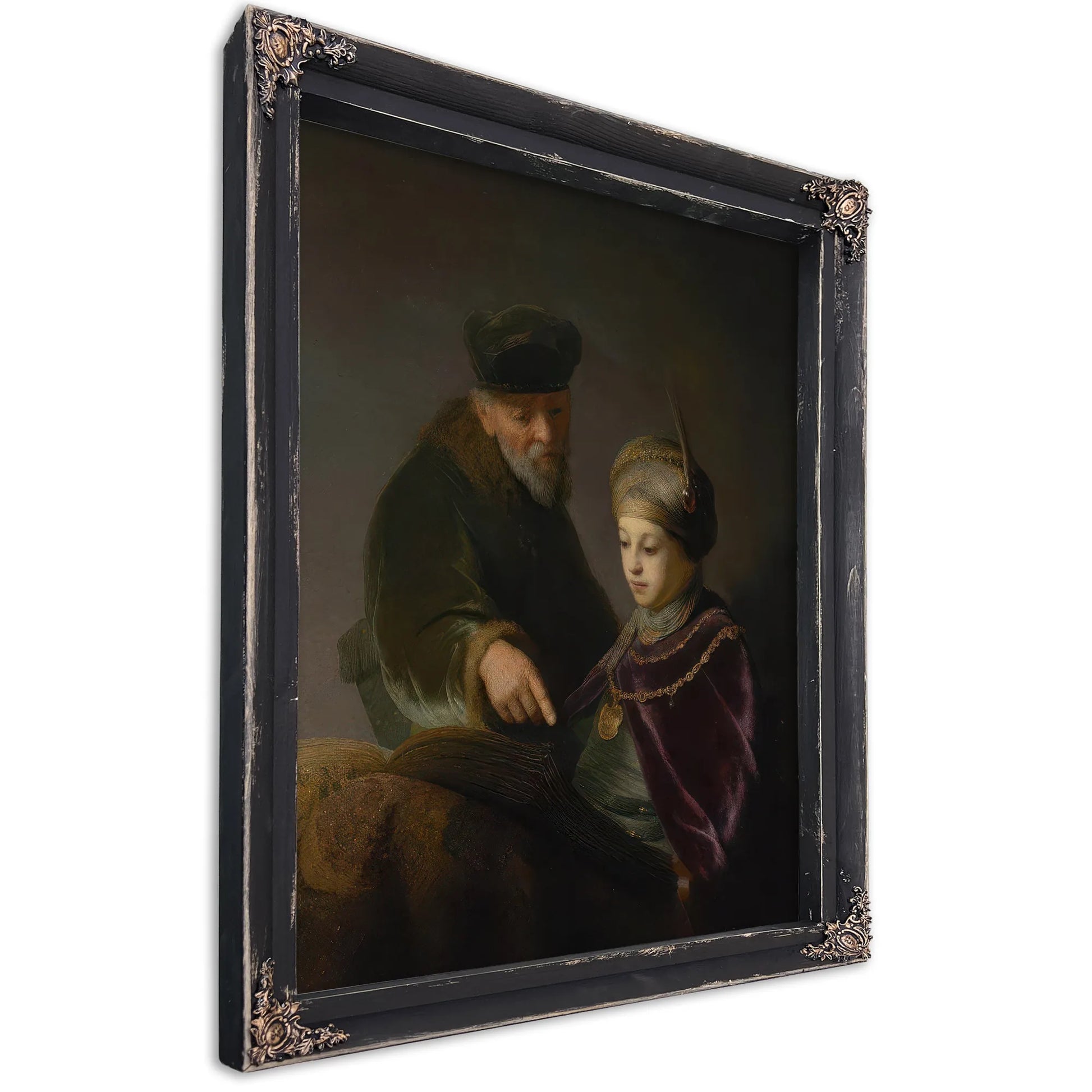 A Young Scholar And His Tutor By Rembrandt Fine Art Print