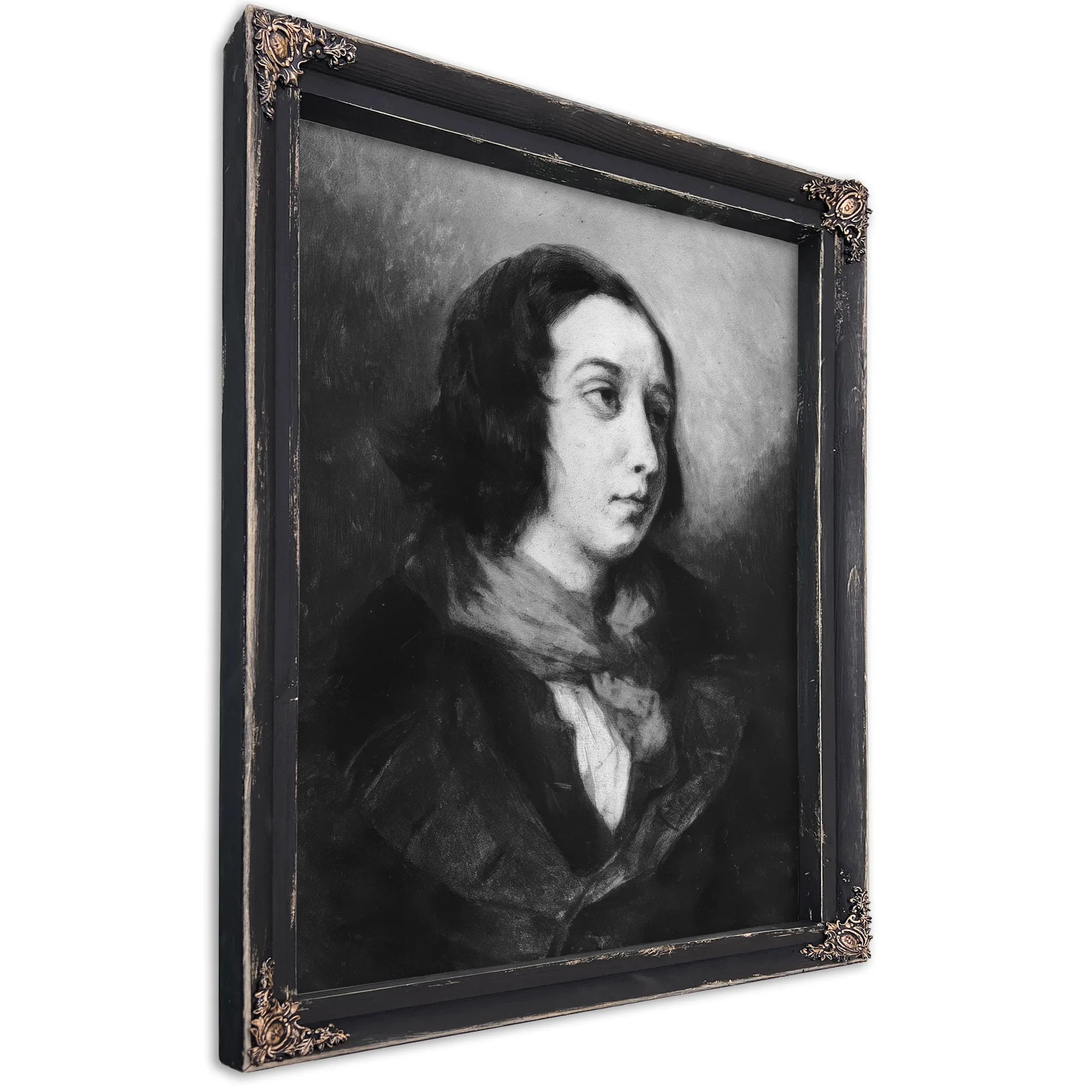 Portrait Of George Sand By Ferdinand Victor Eugene Delacroix Fine Art Print