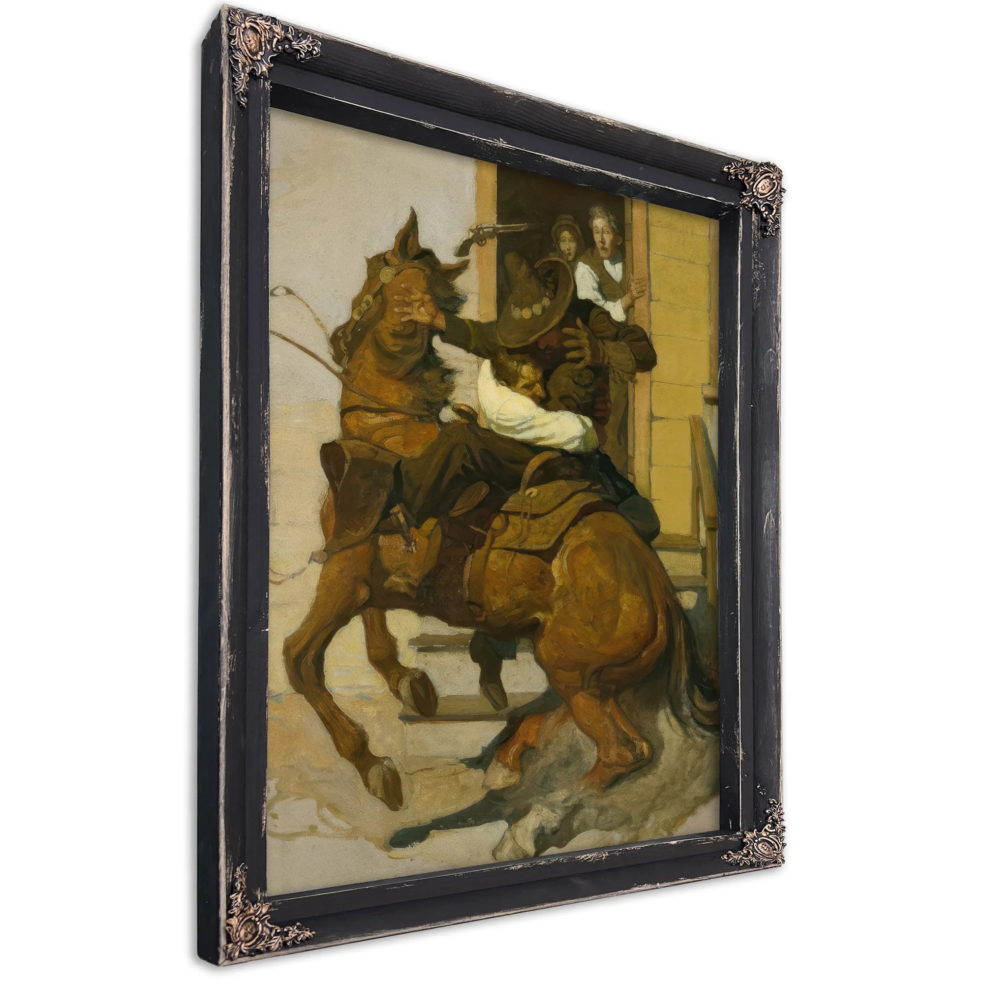 But Sir Henry Never Stopped. By NC Wyeth Fine Art Print