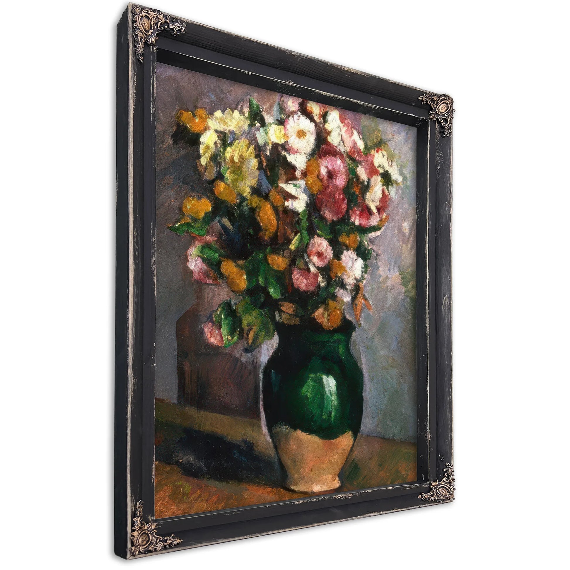 Still Life With Flowers In An Olive Jar By Paul Cezanne Fine Art Print