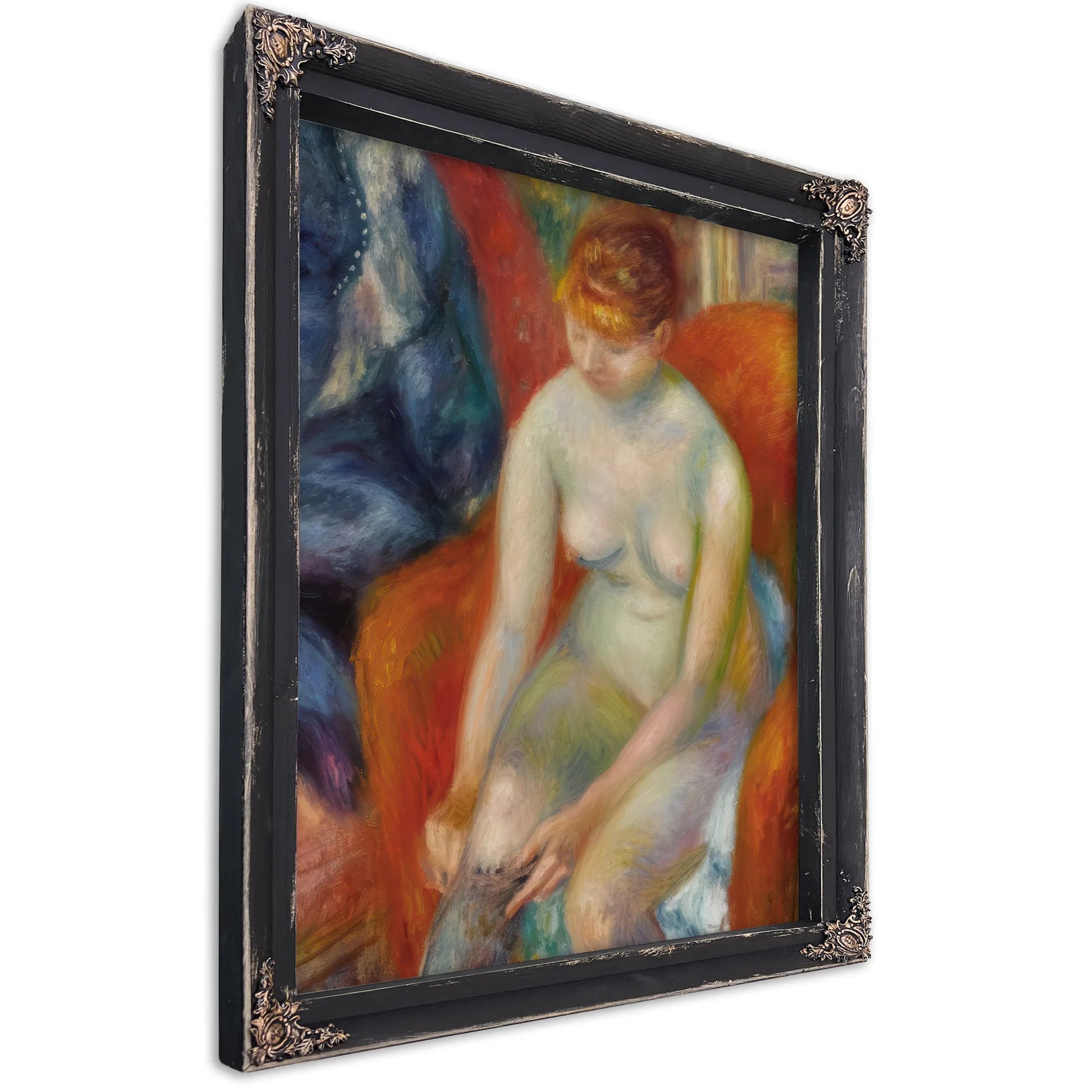 Nude Pulling On Stocking Nude With Red Hair Circa 1925 By Everett Shinn Fine Art Print