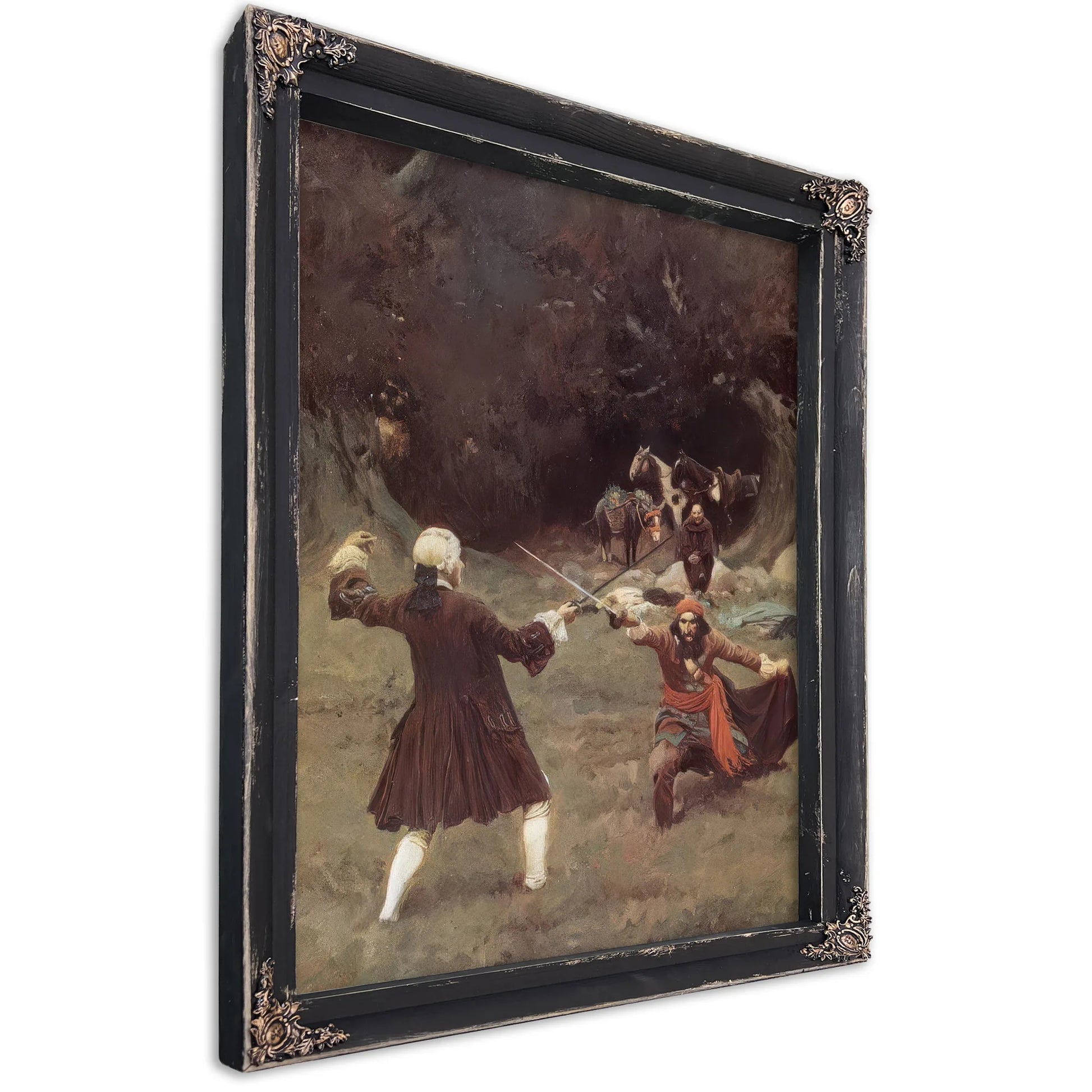 The Duel Between John Blumer And Cazaio By Howard Pyle Fine Art Print