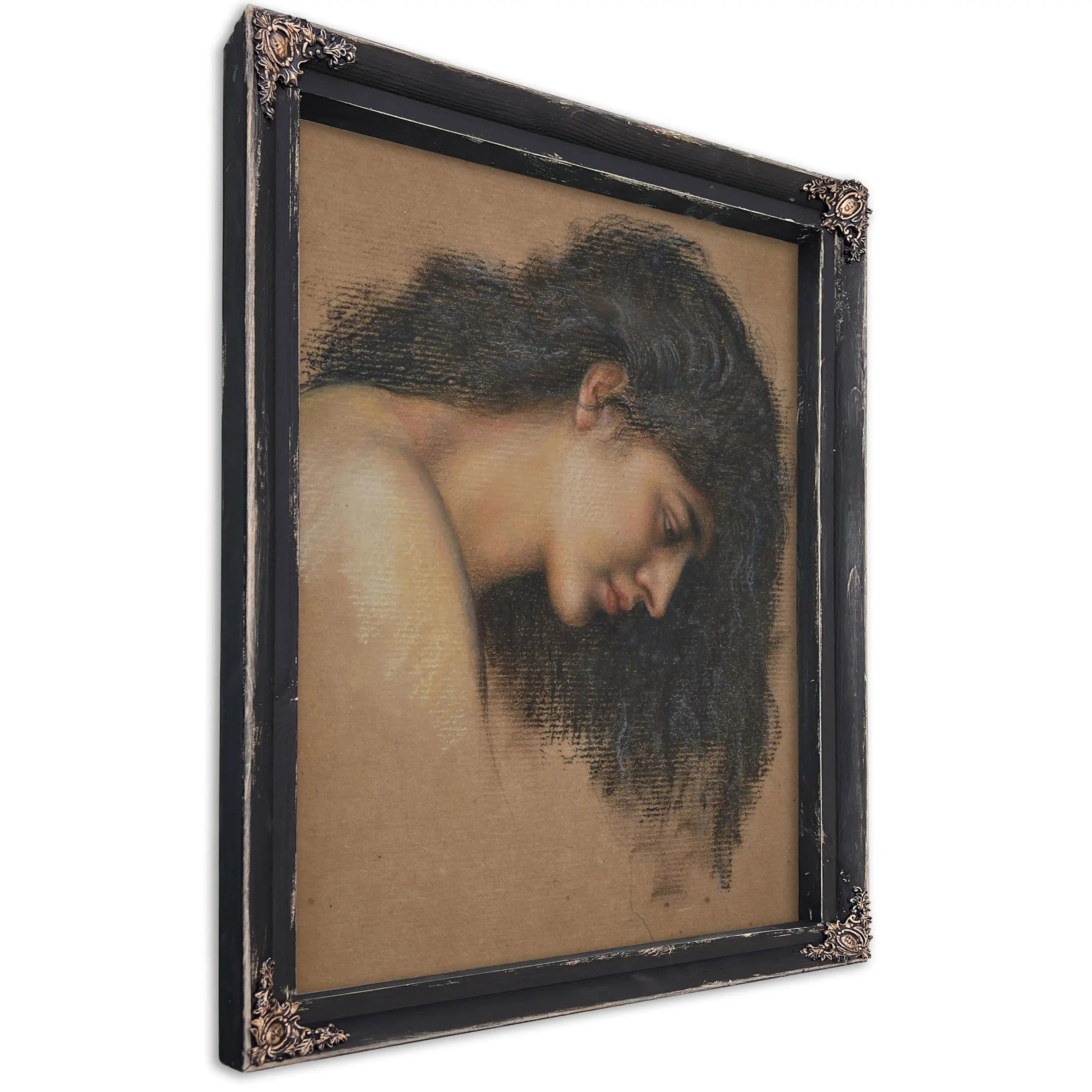 Study Of Female Head For The Cadence Of Autumn 1905 B by Evelyn De Morgan