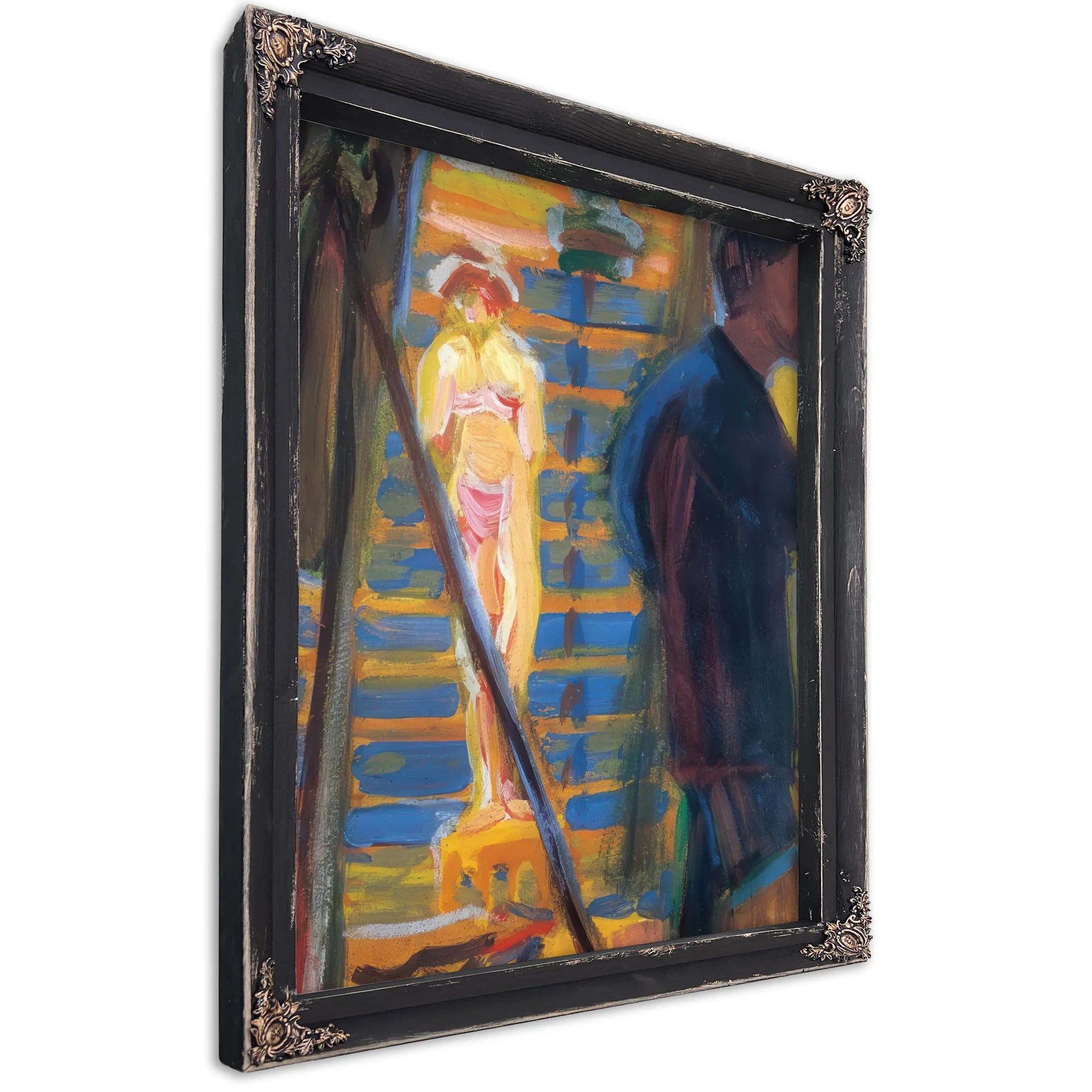 Heckel And Model In Studio By Ernst Ludwig Kirchner Fine Art Print
