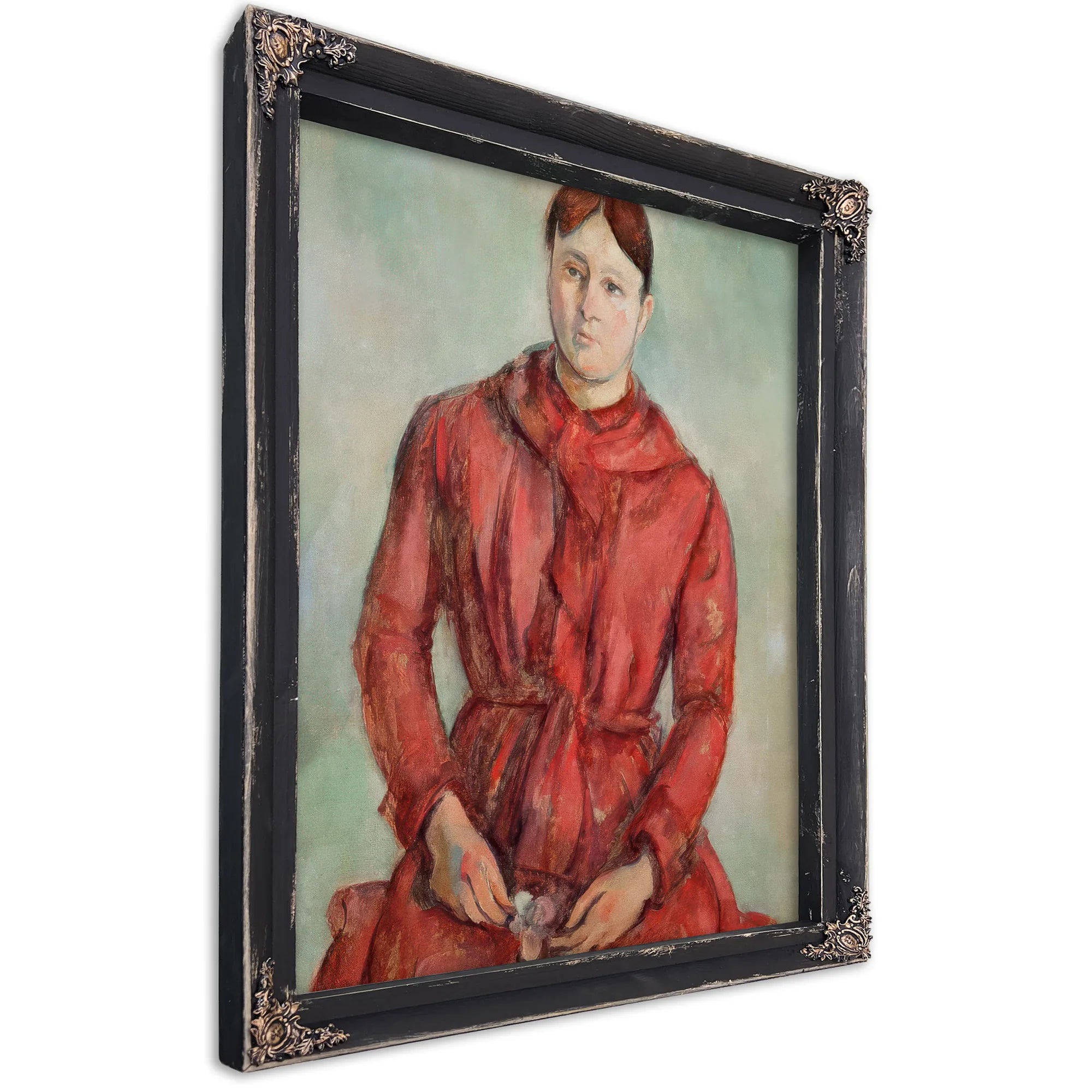 Portrait Of Madame Cezanne In A Red Dress By Paul Cezanne Fine Art Print