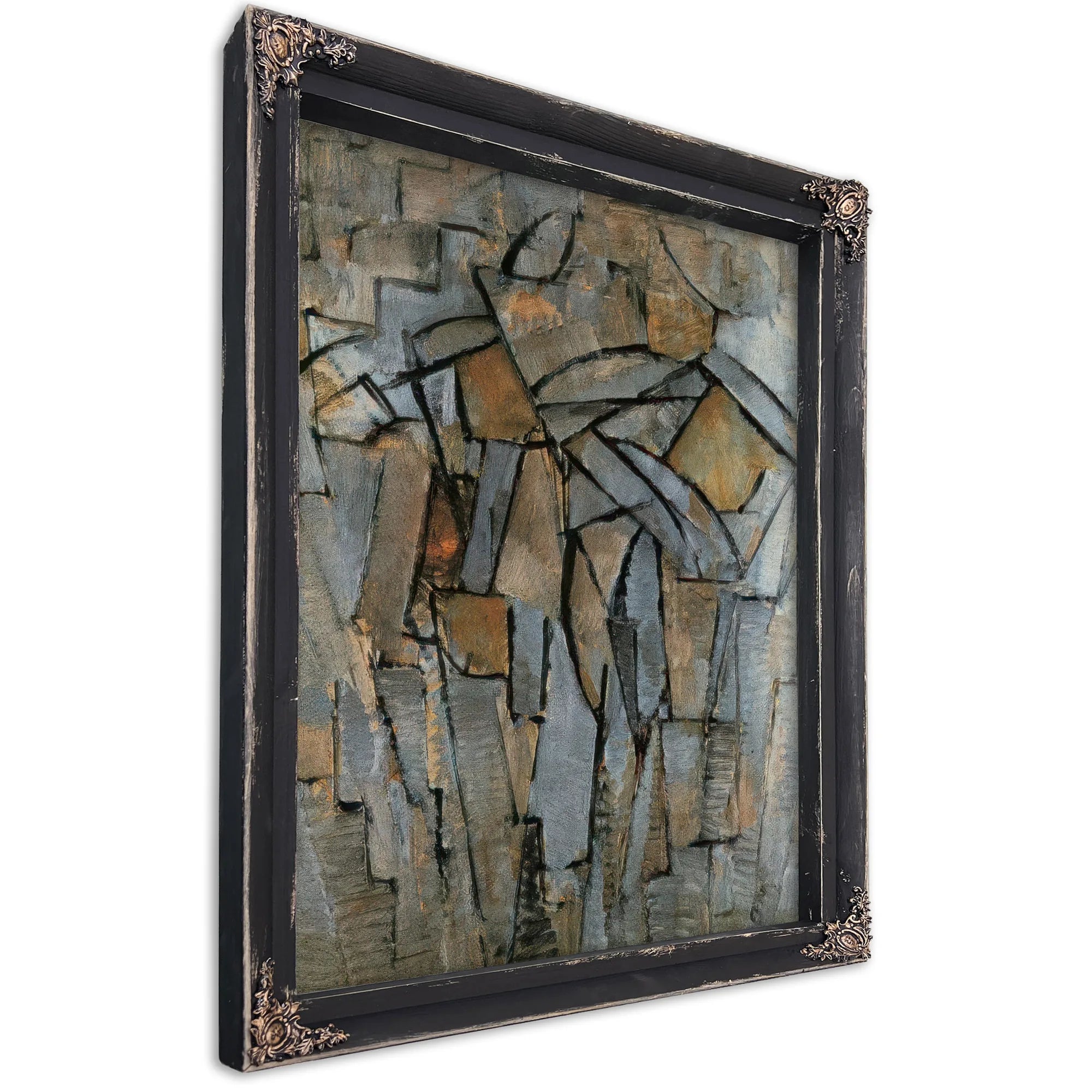 Composition In Grey Blue 1912 1913 Oil On Canvas 795X635Mm Thyssen Bornemisza Collection Lugano By Piet Mondrian Fine Art Print