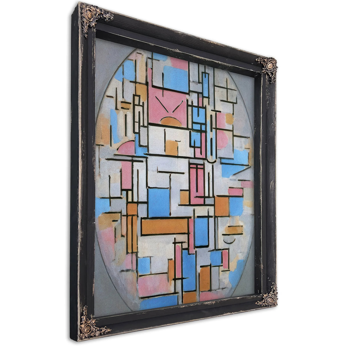 Oval Composition With Light Colors 1913 1914 Oil On Canvas 1076X788Mm The Museum Of Modern Art New York By Piet Mondrian Fine Art Print