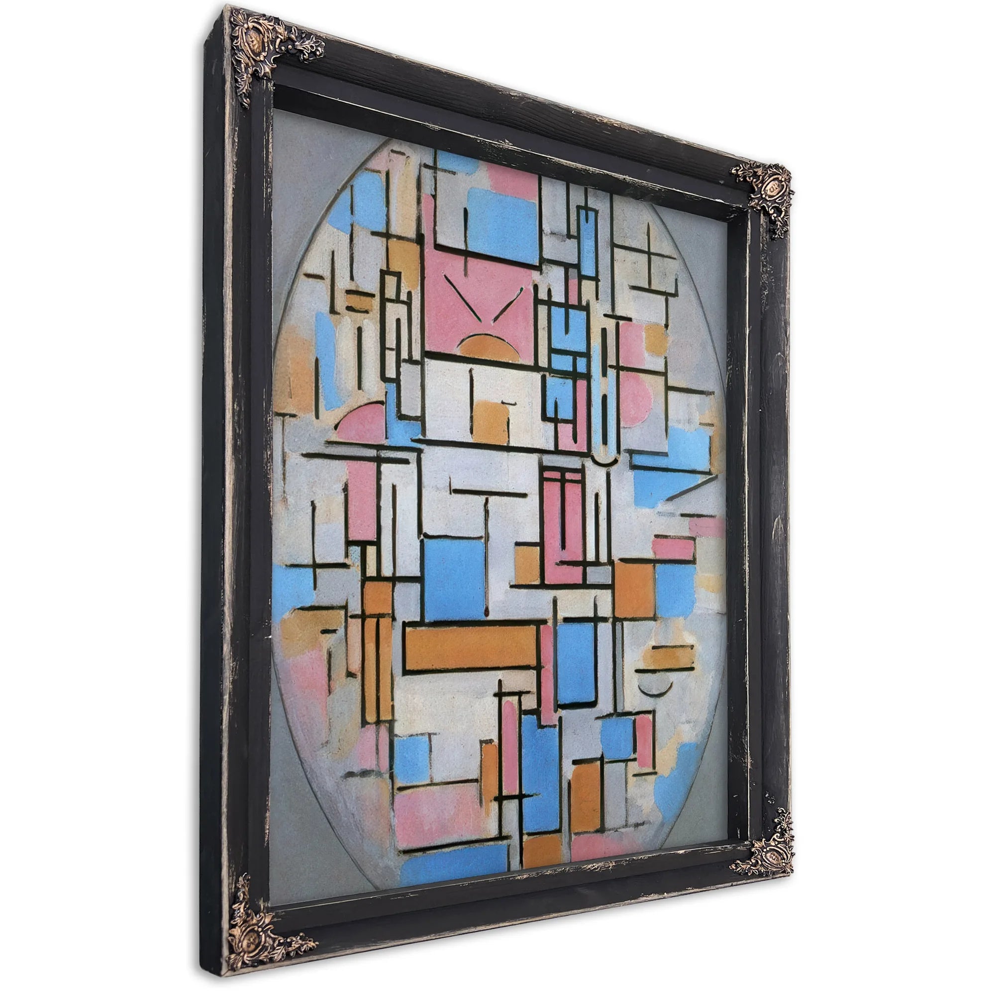 Oval Composition With Light Colors 1913 1914 Oil On Canvas 1076X788Mm The Museum Of Modern Art New York By Piet Mondrian Fine Art Print