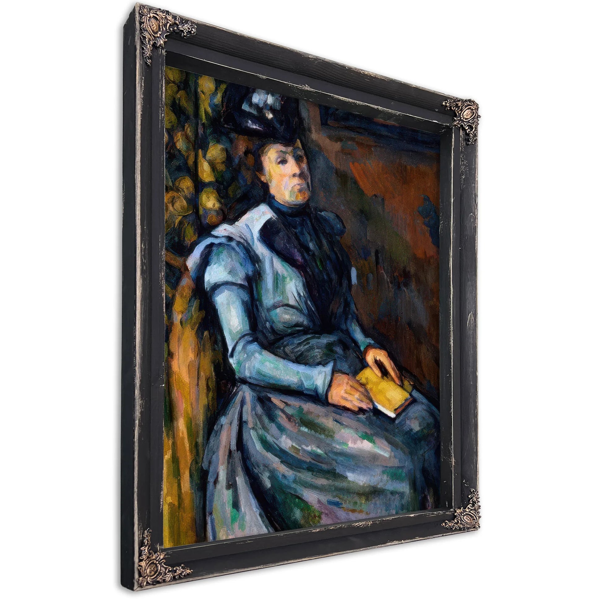 Seated Woman In Blue By Paul Cezanne Fine Art Print