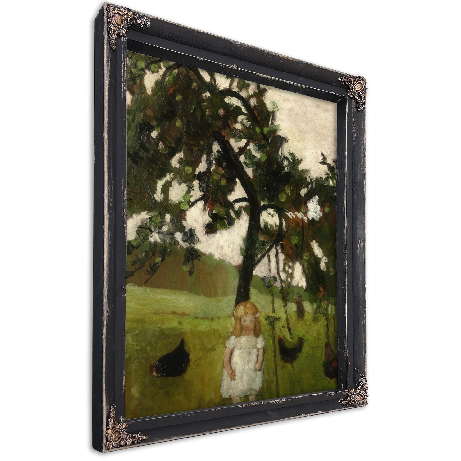 Elizabeth With Hens Under An Apple Tree By Paula Modersohn Becker Fine Art Print