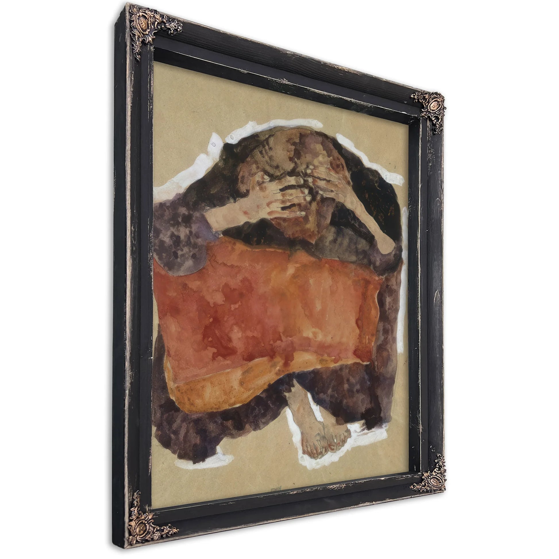 Troubled Woman By Egon Schiele Fine Art Print