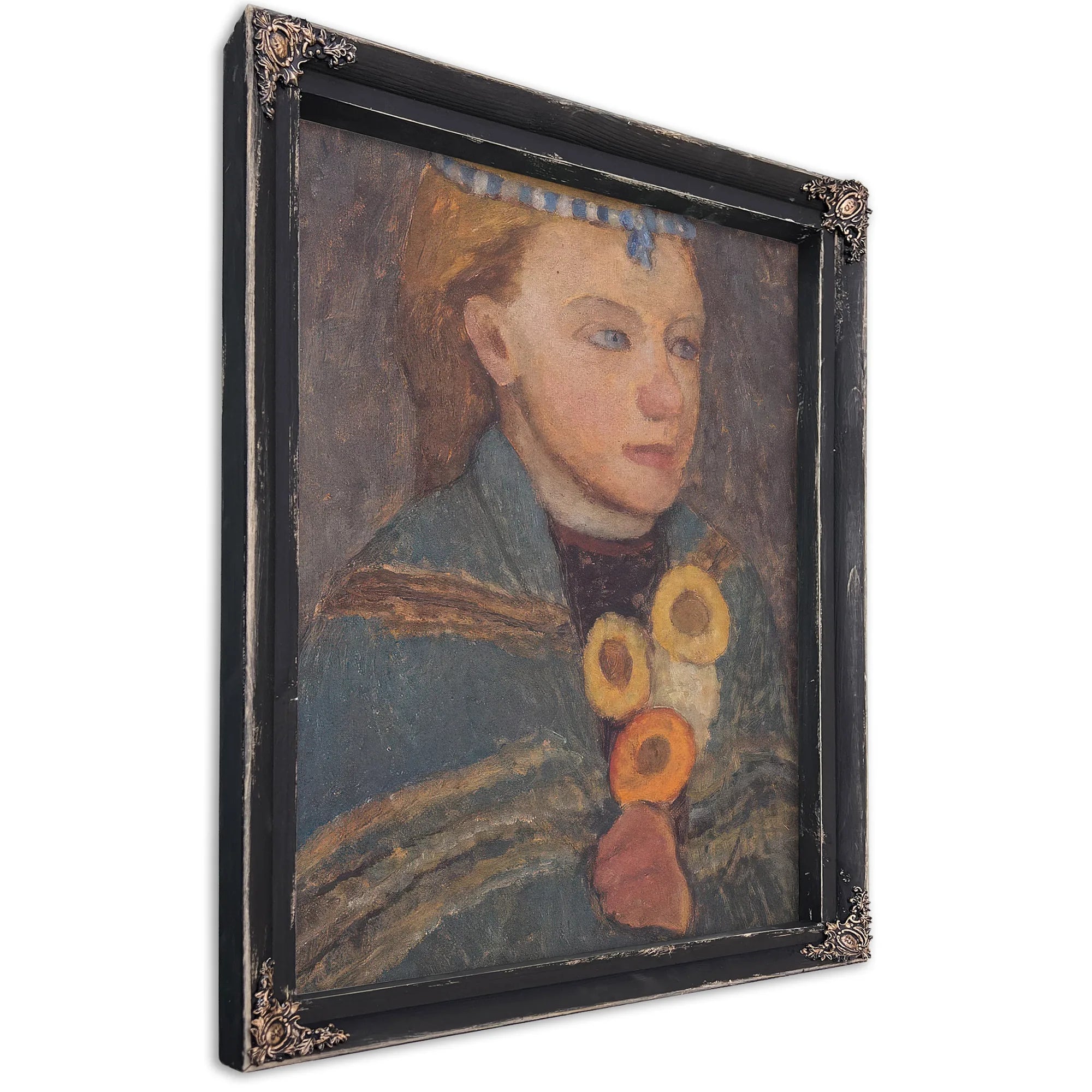 Girl With Blue And White Chain In Her Hair By Paula Modersohn Becker Fine Art Print