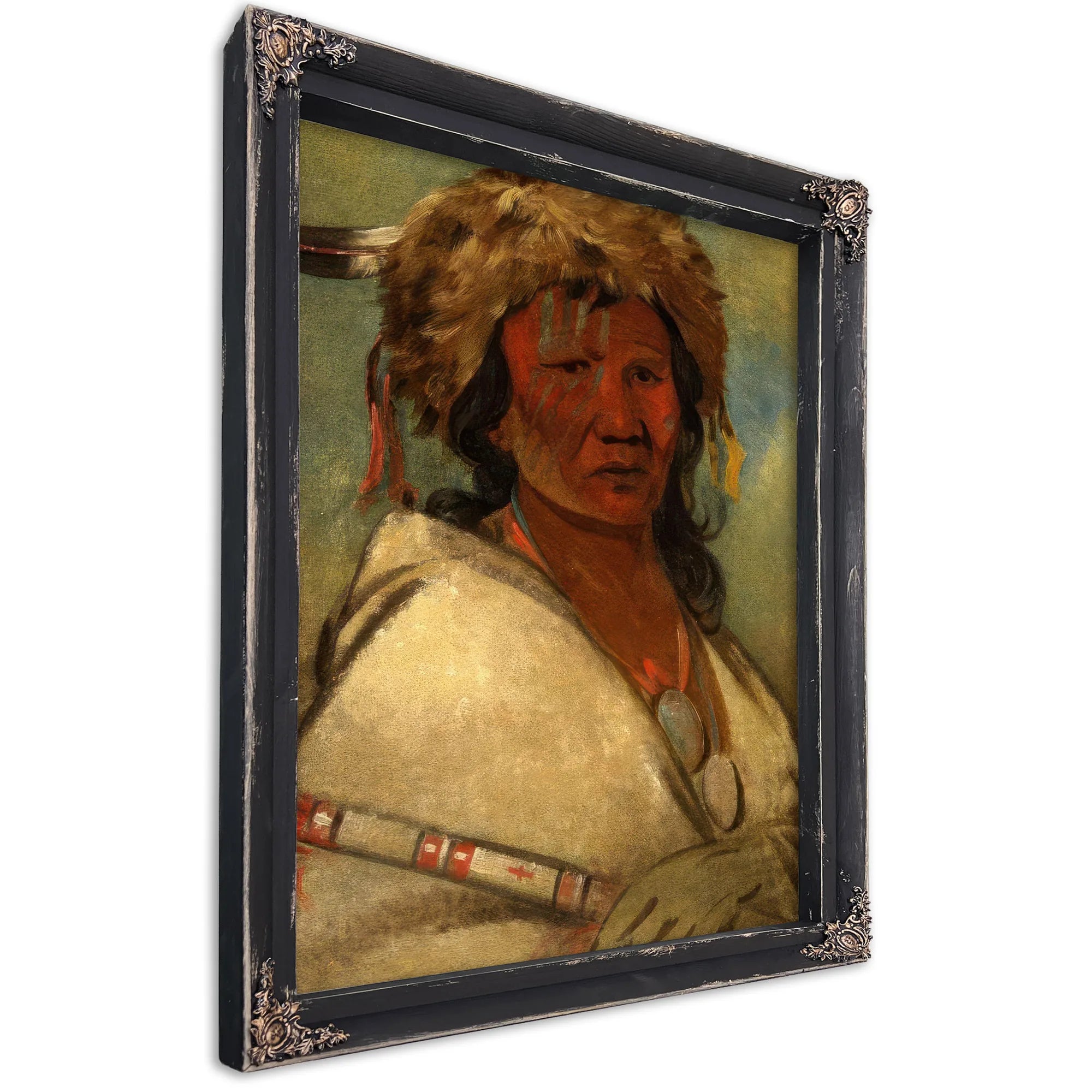 Great Hero, A Chief By George Catlin Fine Art Print