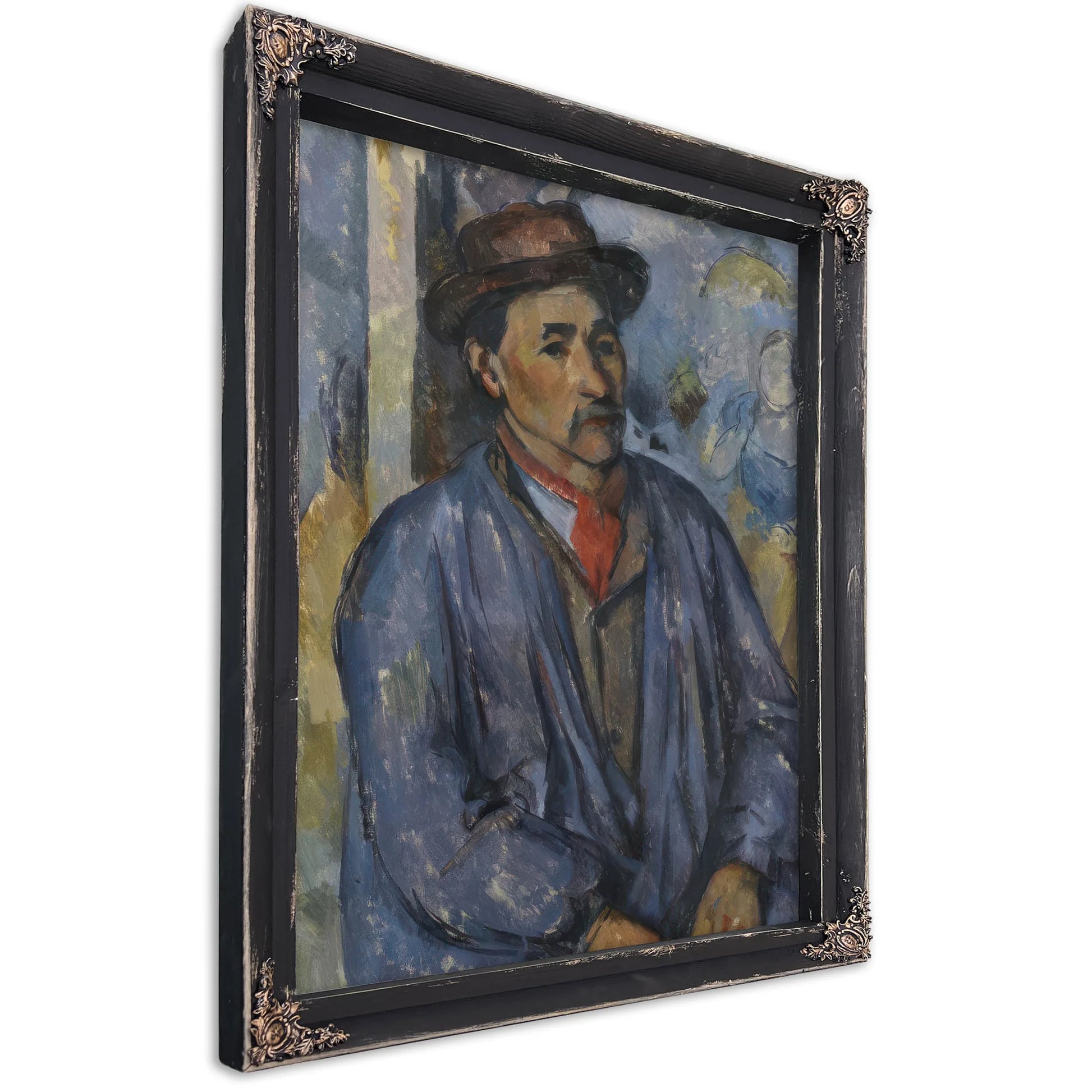 Man In A Blue Smock By Paul Cezanne Fine Art Print