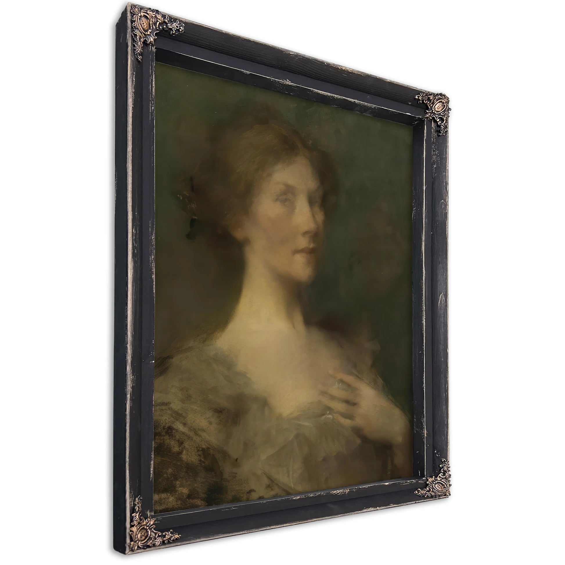 Portrait Of A Lady By Thomas Wilmer Dewing Fine Art Print