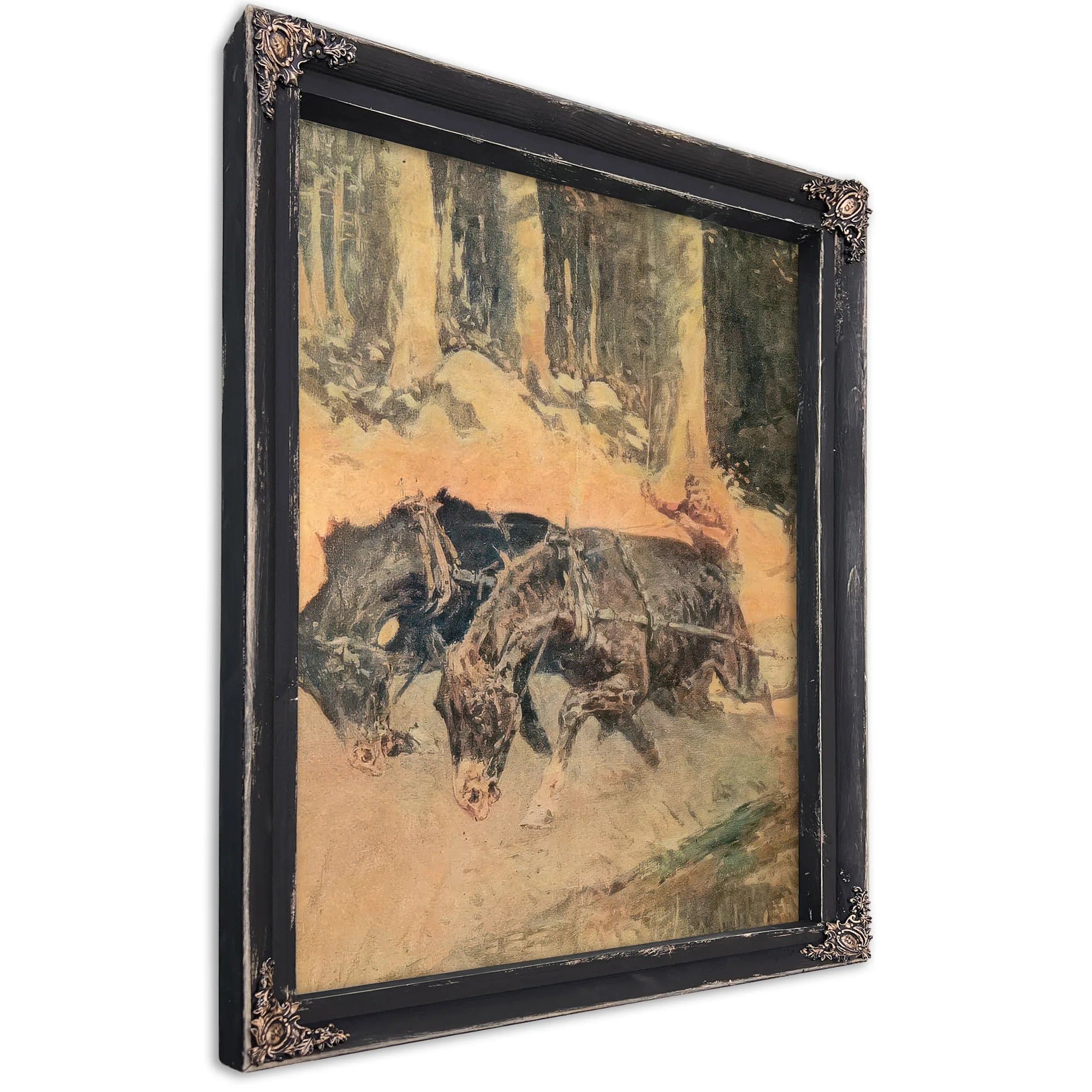 Snaking Logs To The Skidway By Frederic Remington Fine Art Print