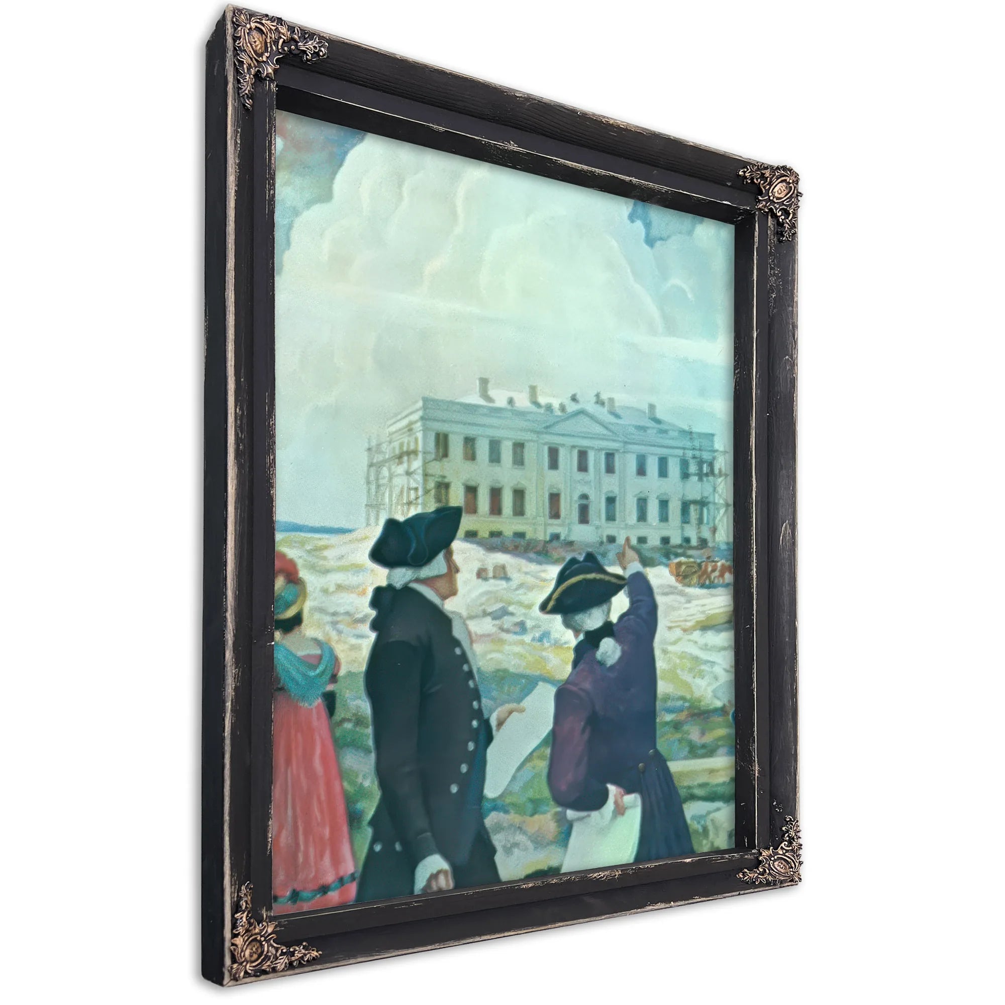Building The First White House By NC Wyeth Fine Art Print