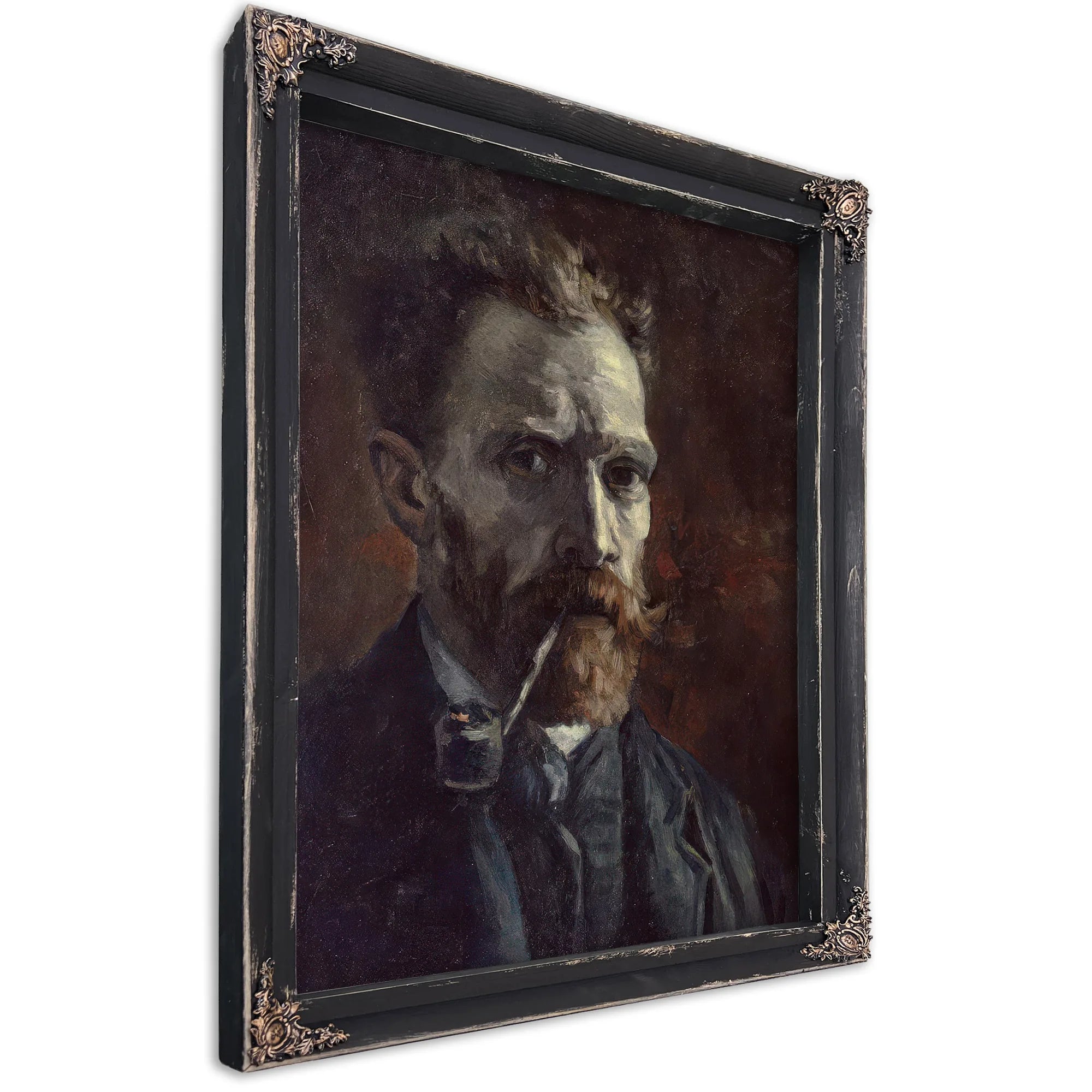 Self Portrait With Pipe By Vincent Van Gogh Fine Art Print