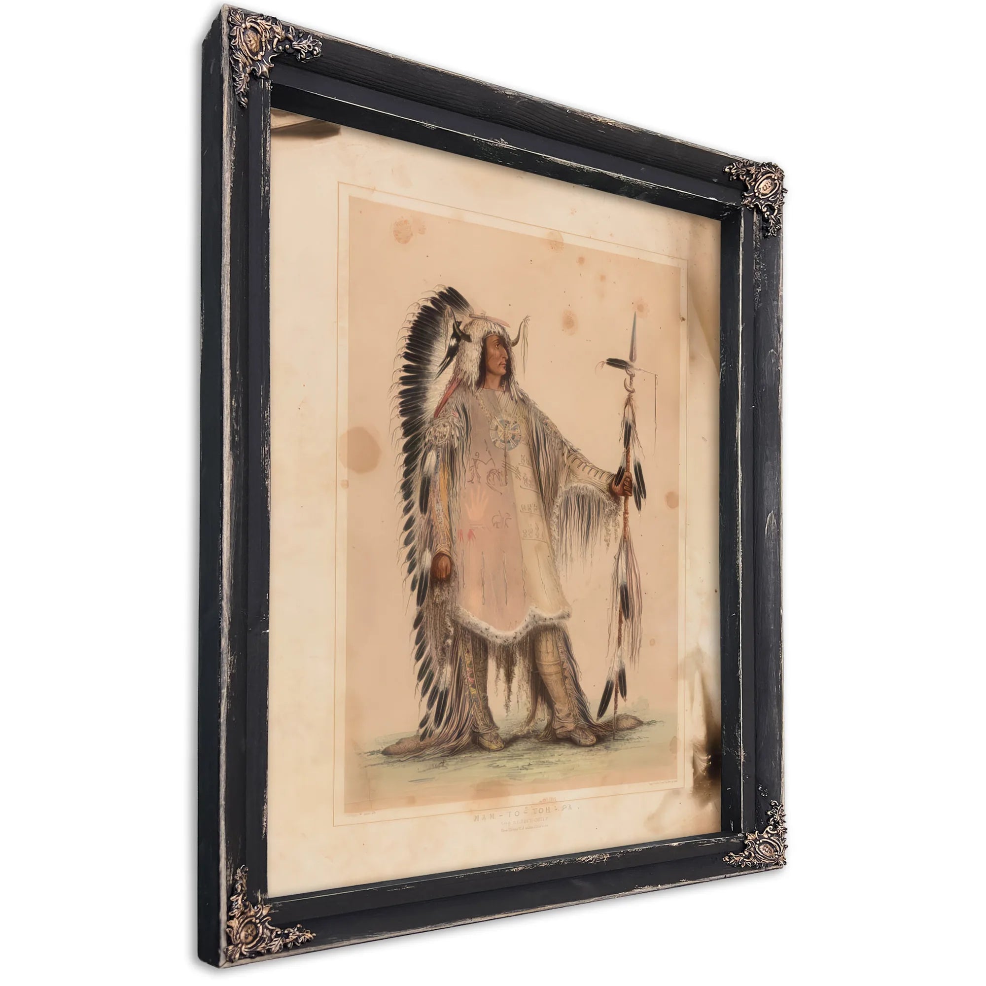 Mah To Toh Pa, The Mandan Chief By George Catlin Fine Art Print