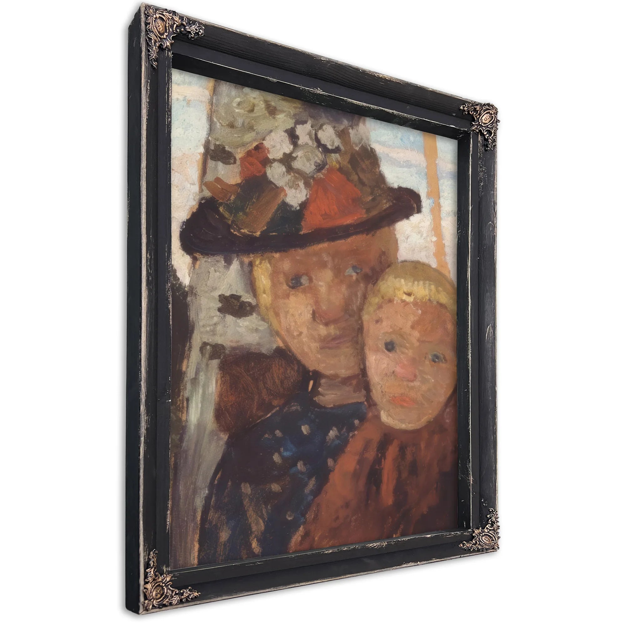 Little Boy And Girl In Flowered Hat By Paula Modersohn Becker Fine Art Print