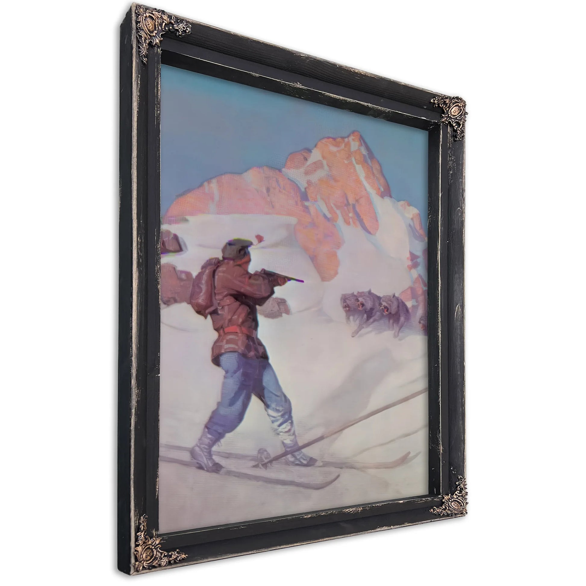 The Fight In The Peaks By NC Wyeth Fine Art Print