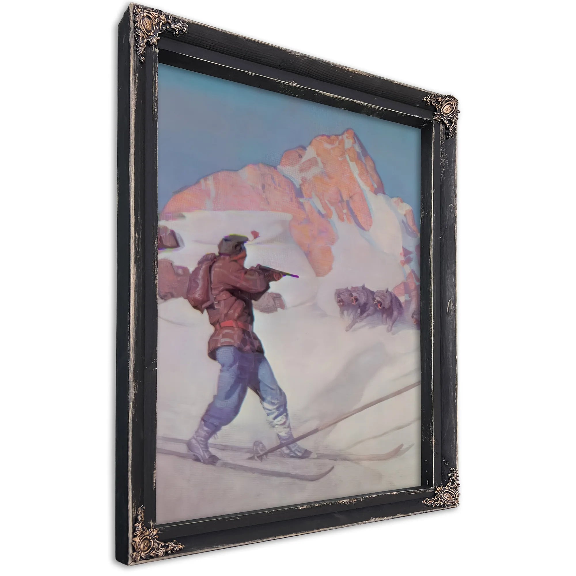 The Fight In The Peaks By NC Wyeth Fine Art Print