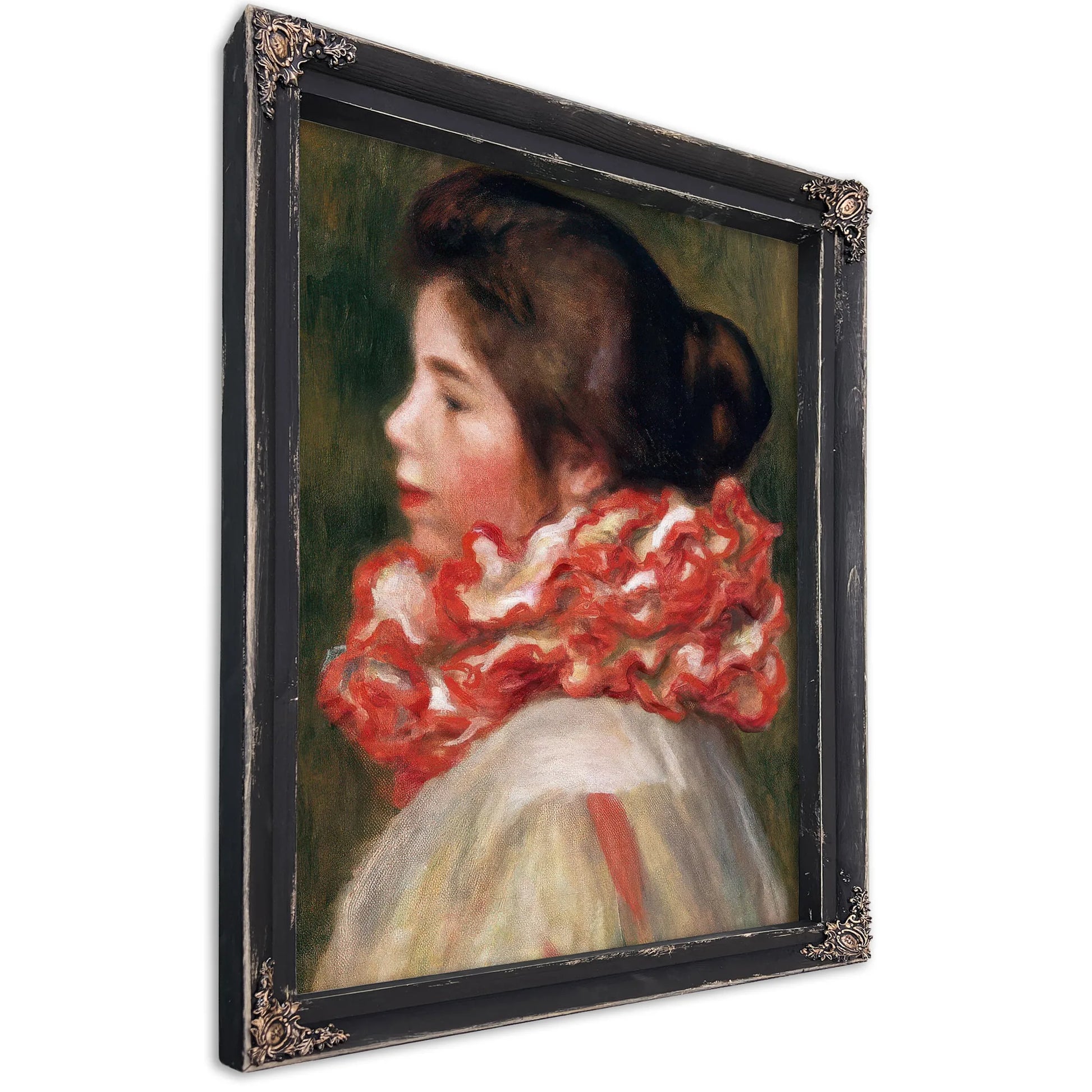 Girl In A Red Ruff By Pierre August Renoir Fine Art Print