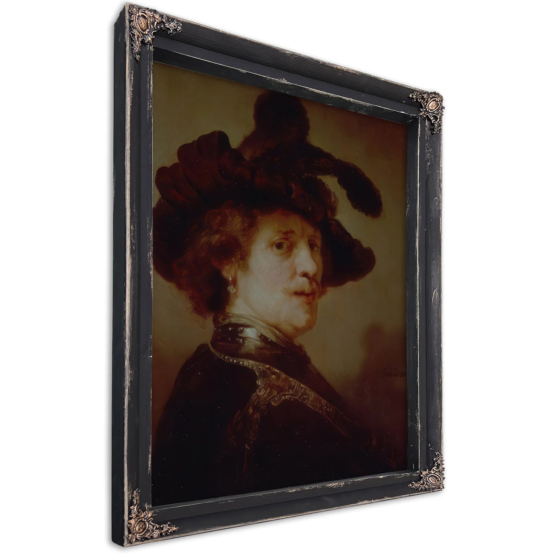 Self Portrait In Fancy Dress By Rembrandt Fine Art Print